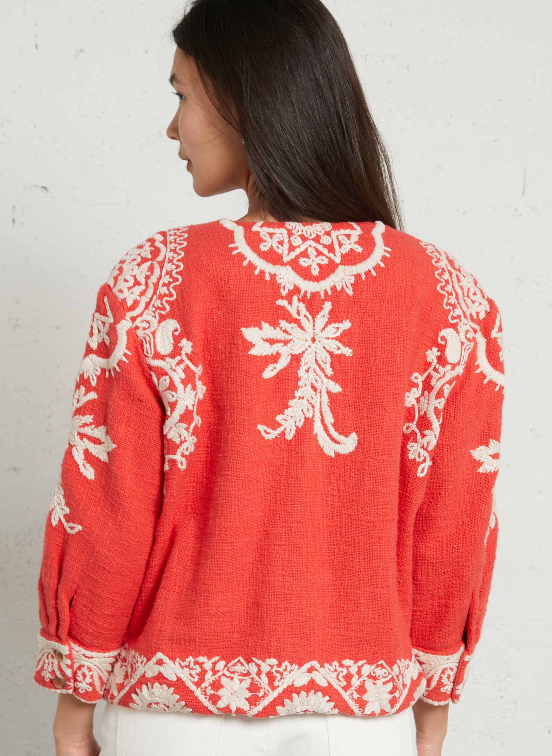 Veste col rond en coton valma MAISON 123 Rouge