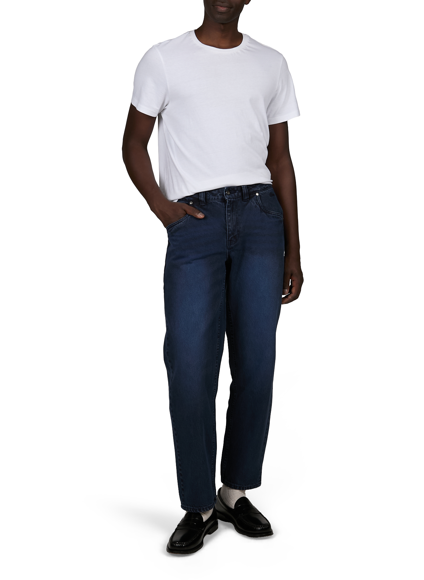 Jean droit en coton DIME Bleu
