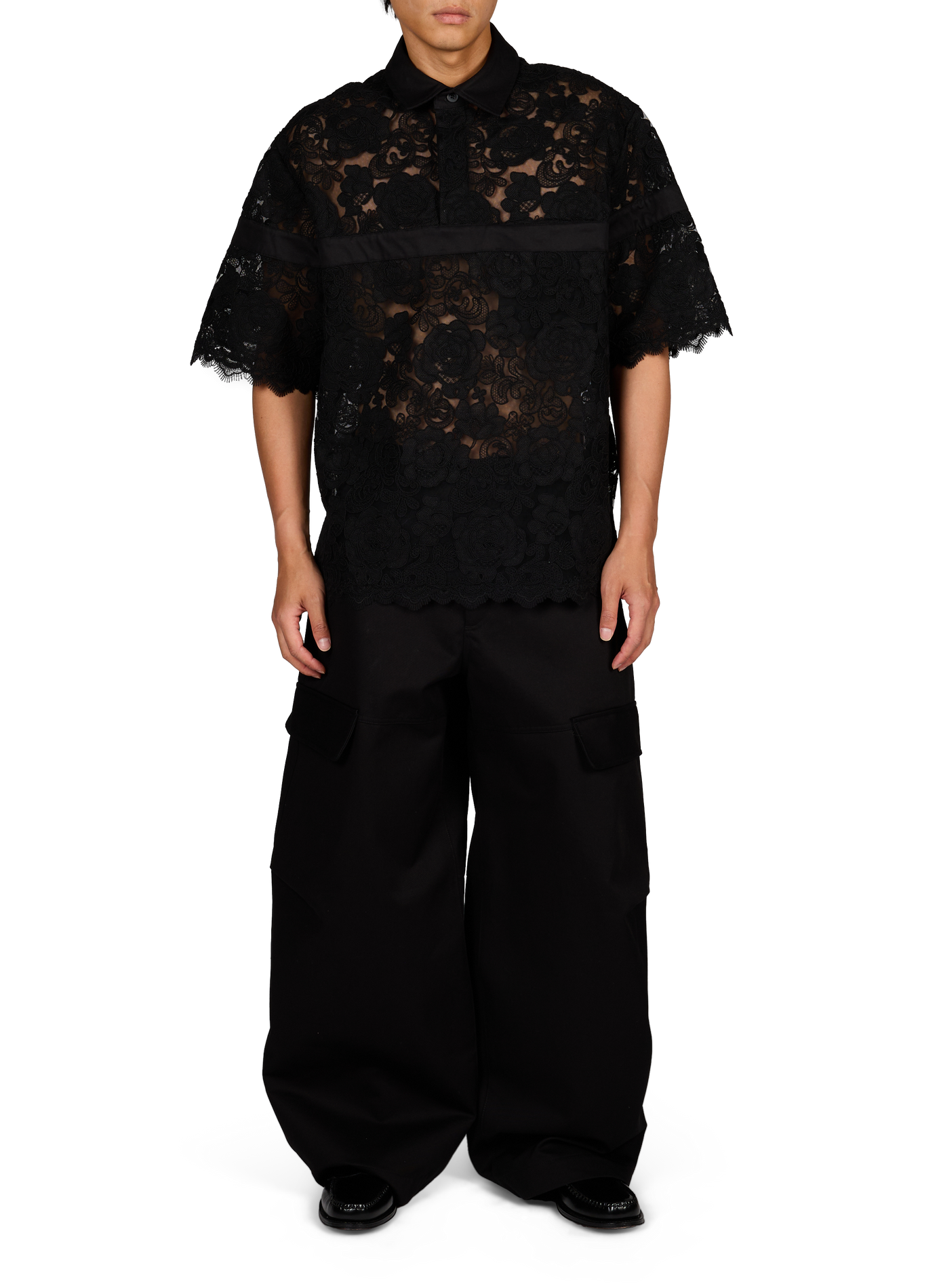 Straight lace polo SIMONE ROCHA Black