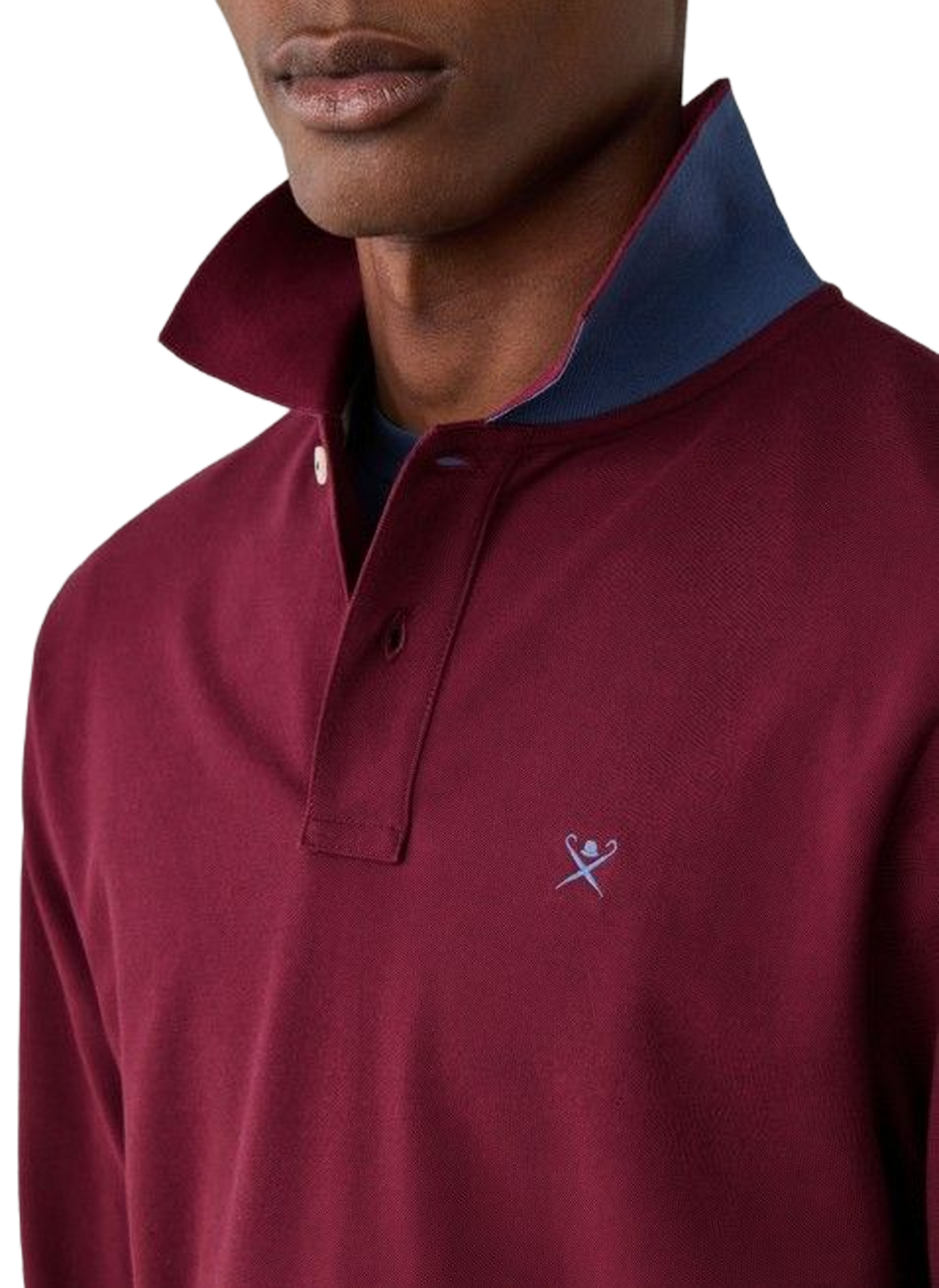 Langarm-Poloshirt aus Baumwollstrick HACKETT Rot