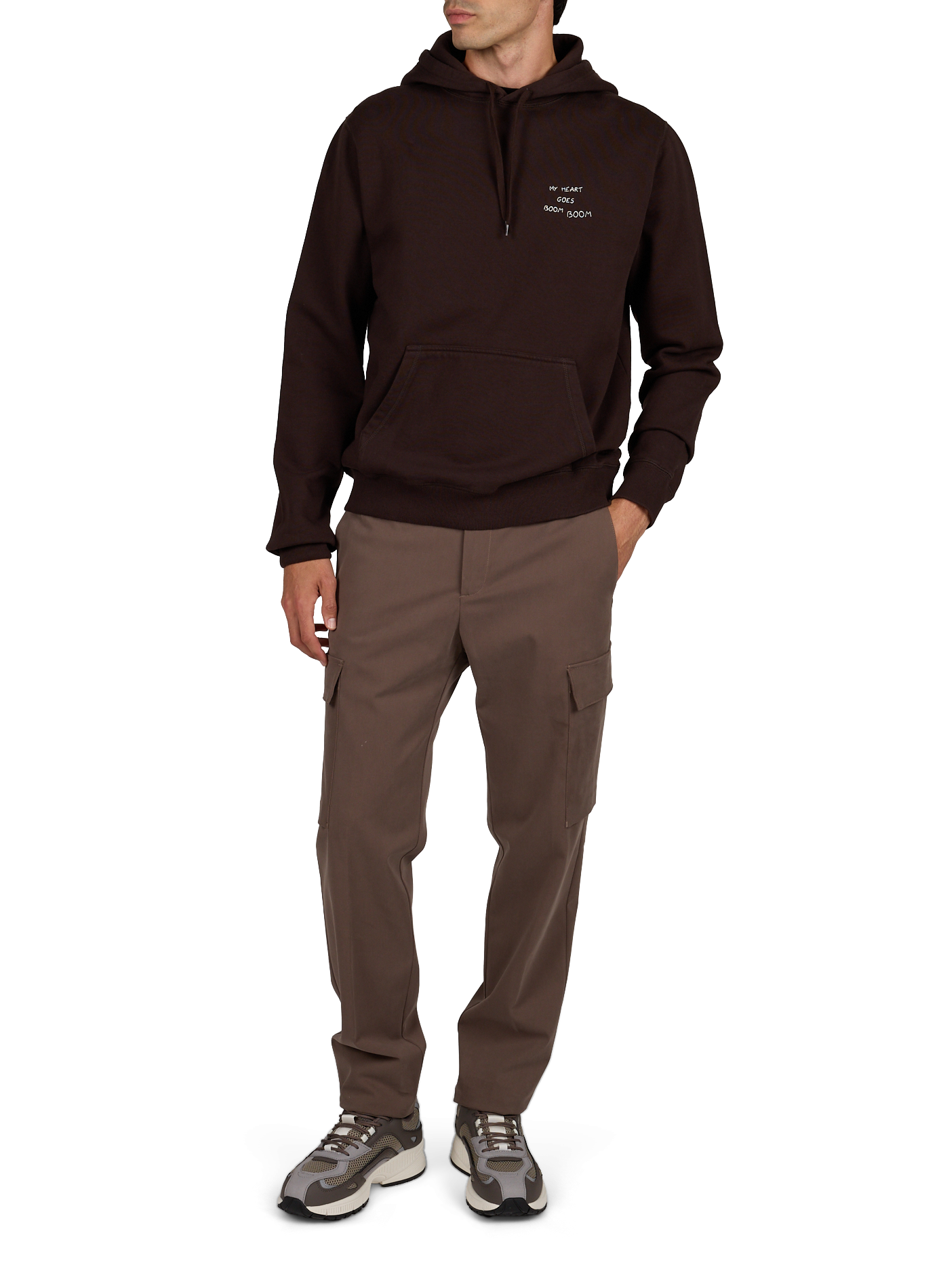 Oversize Kapuzenpullover aus Baumwolle MAISON LABICHE Braun