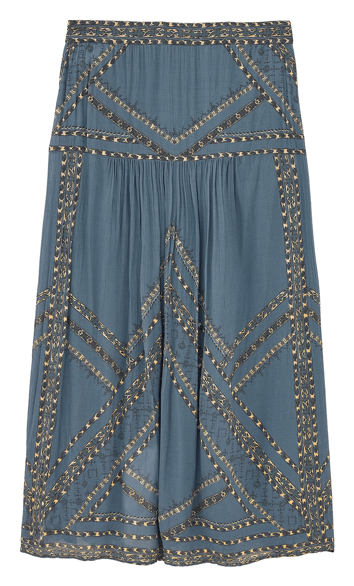 Jupe midi droite imprimée pearl BA&SH Bleu
