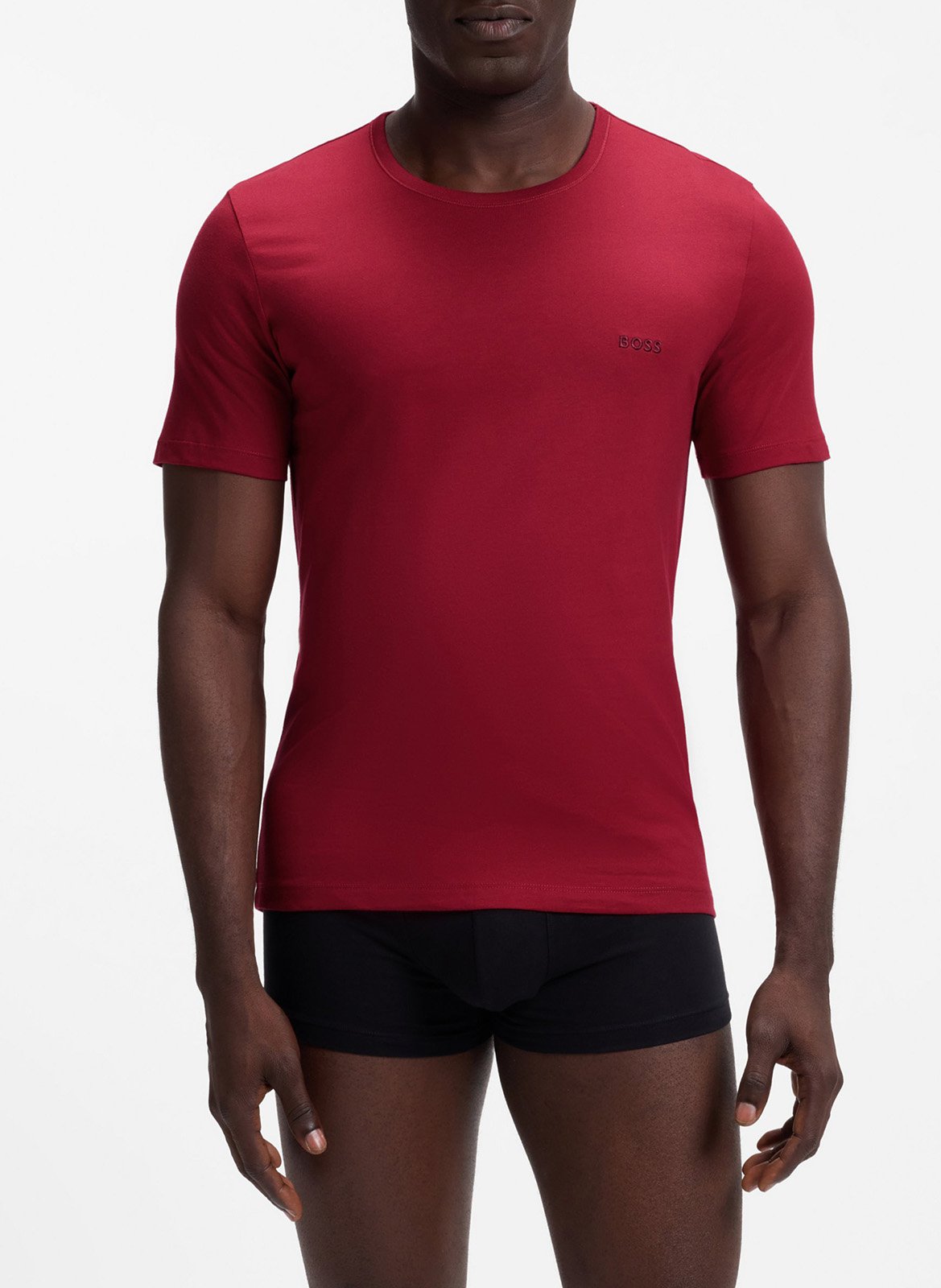 Pack de 3 tee-shirts col rond en coton BOSS Rouge