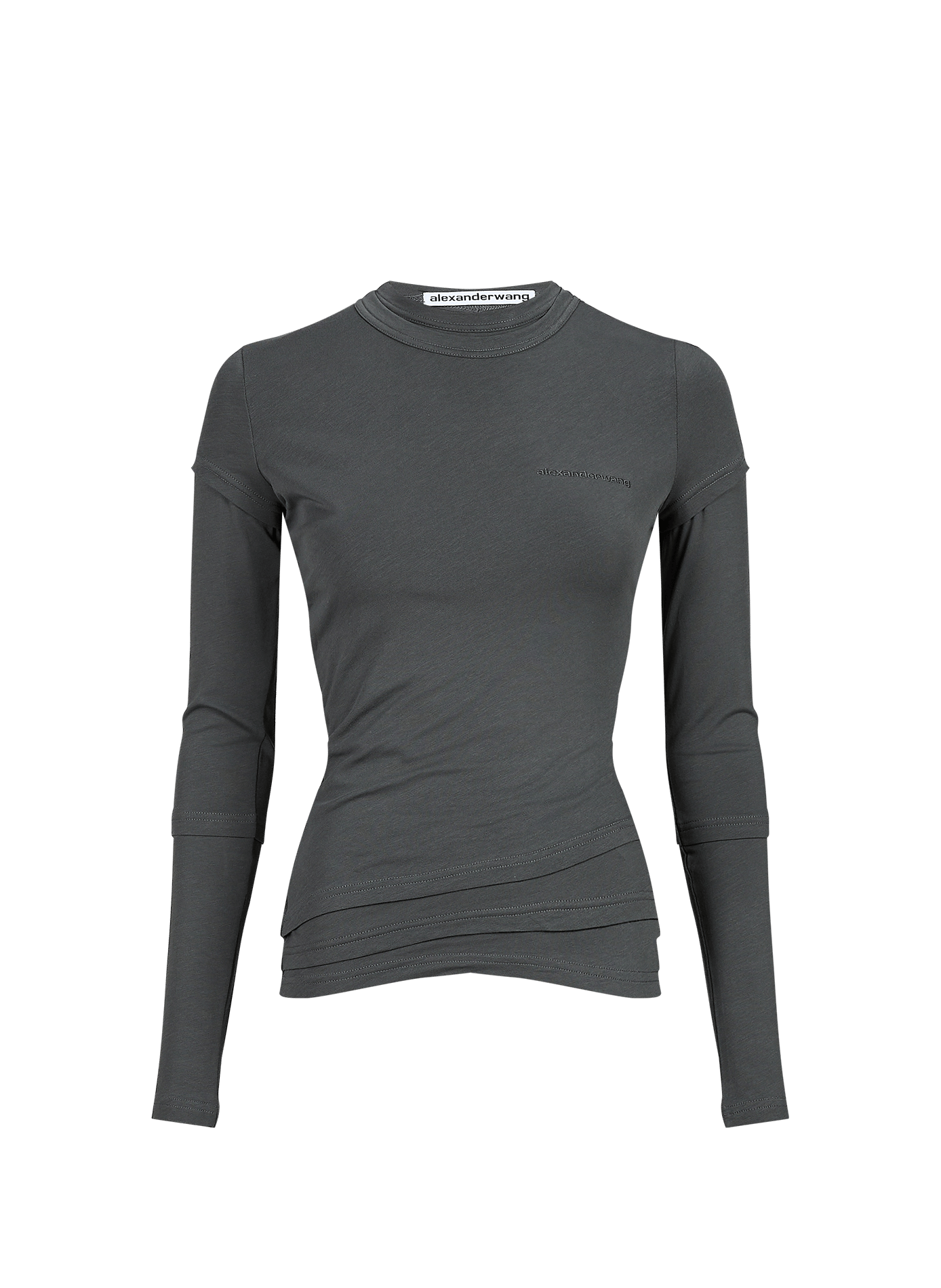 Straight layered T-shirt ALEXANDER WANG Grey