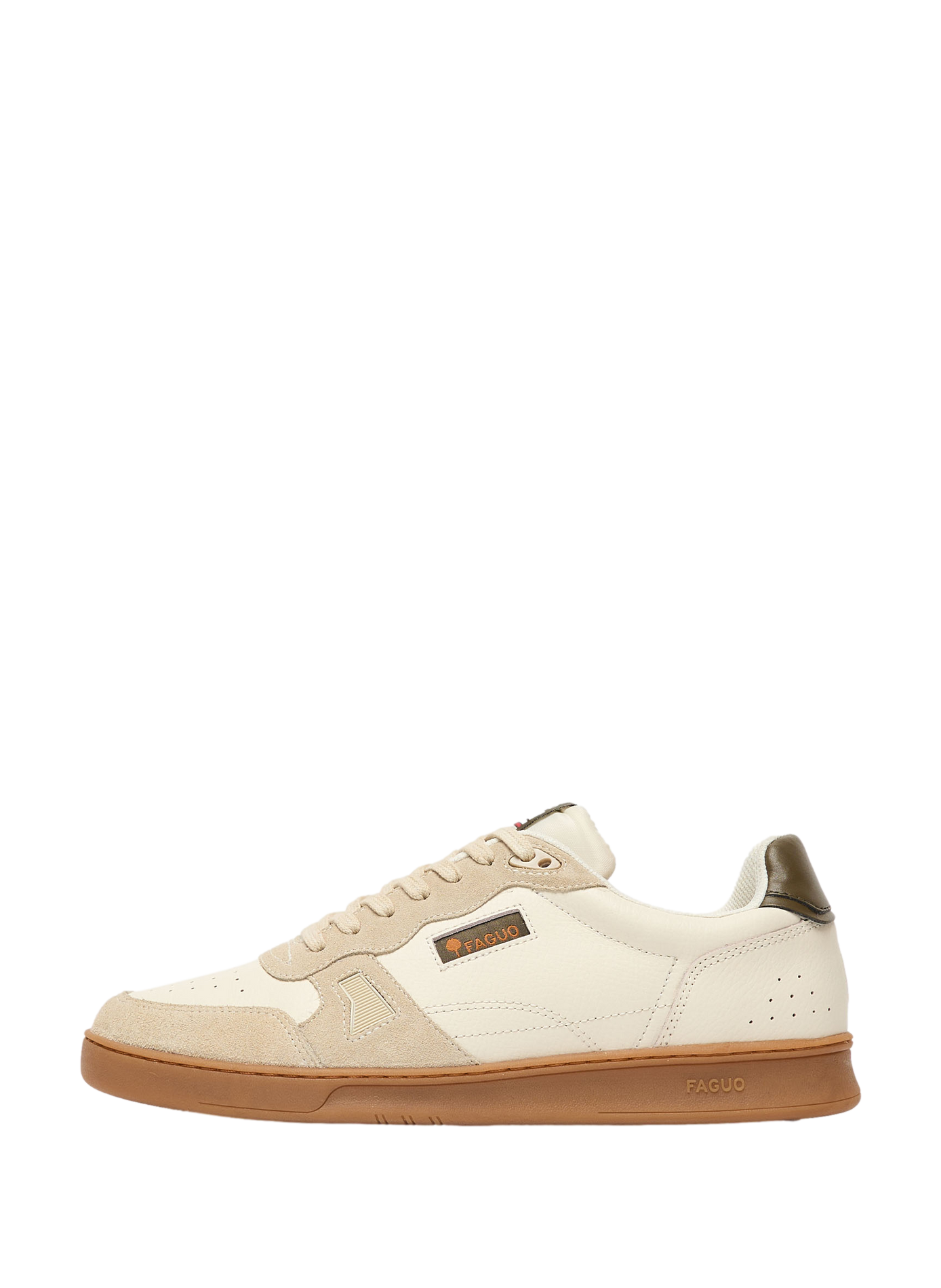 Mixed leather sneakers FAGUO Beige