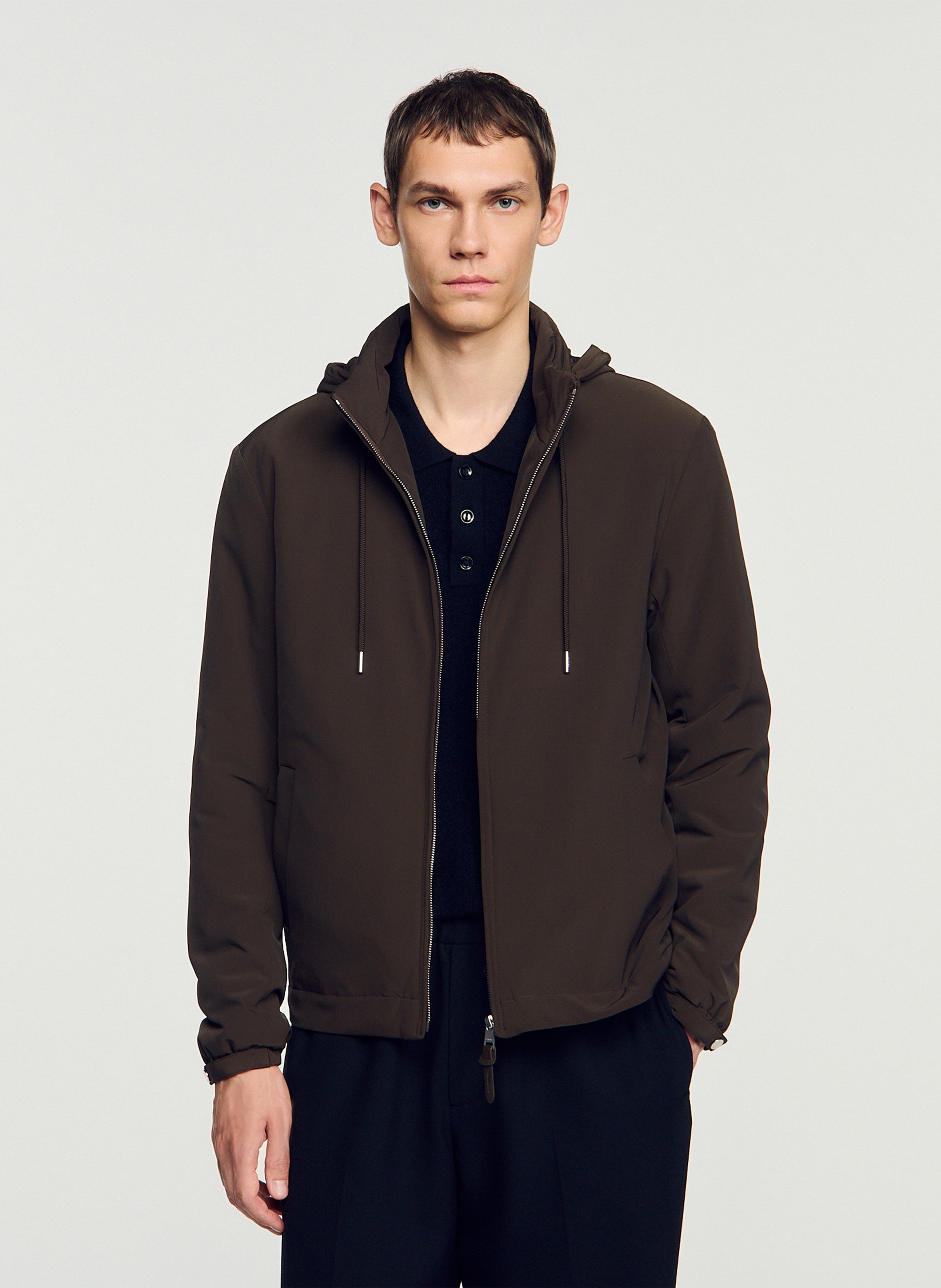 Sweat ajusté col montant SANDRO Marron