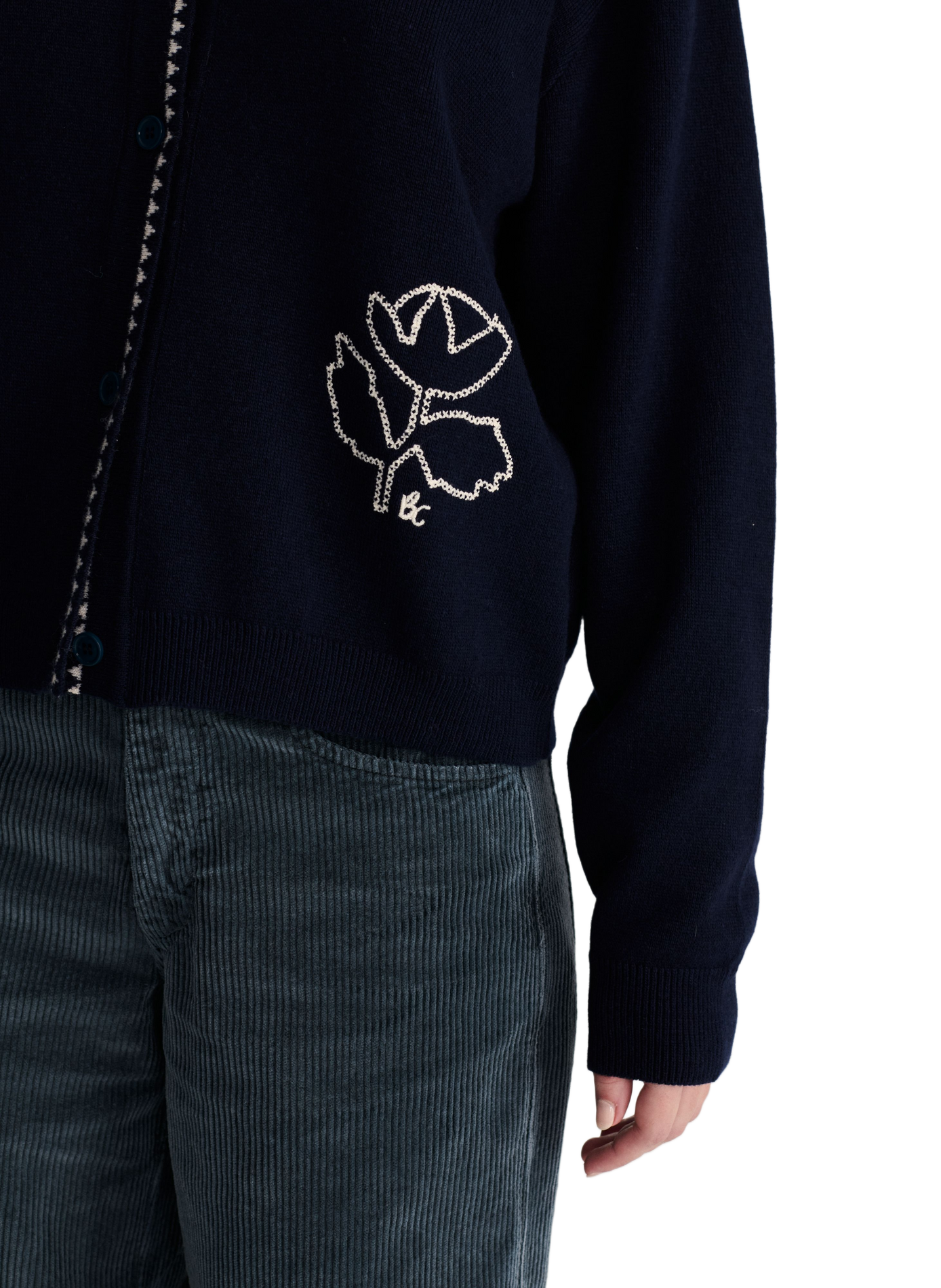 Cardigan droit à détail contrasté BOBO CHOSES Blue