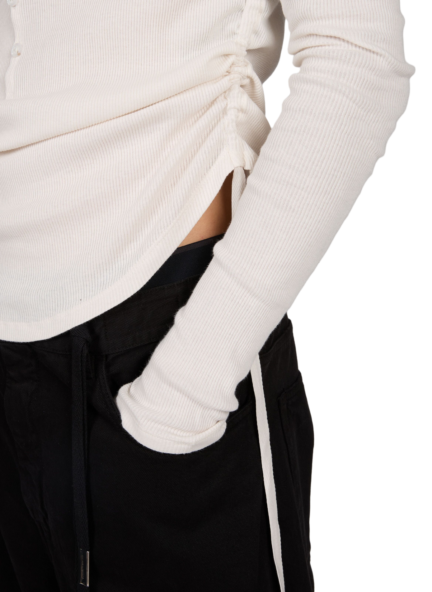 Fitted ribbed cotton T-shirt ANN DEMEULEMEESTER White