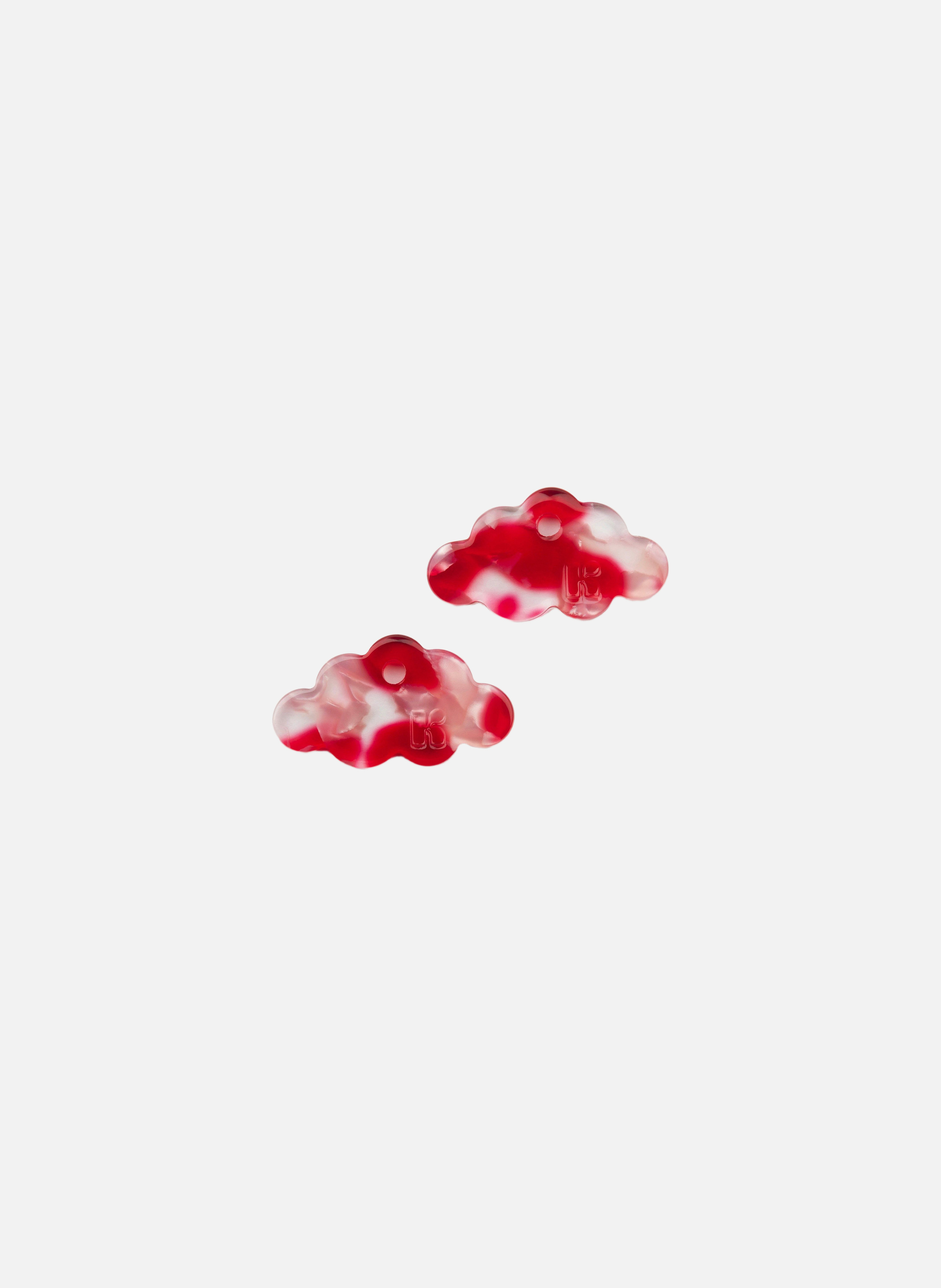 Charms nuage en acétate de cellulose  Rouge