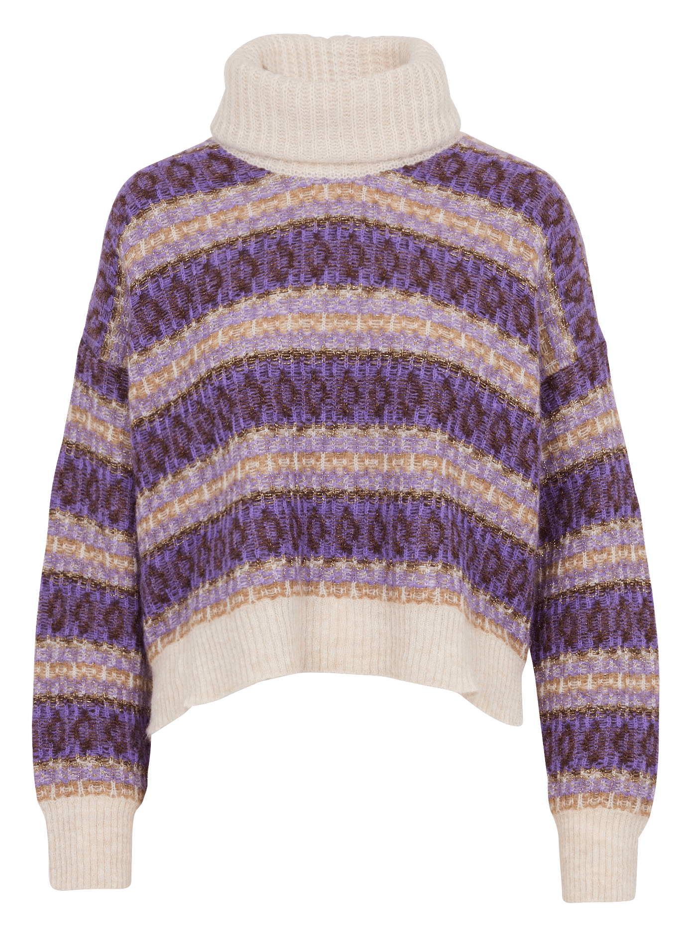 Oversized gebreide trui met opstaande kraag LA FEE MARABOUTEE Paars
