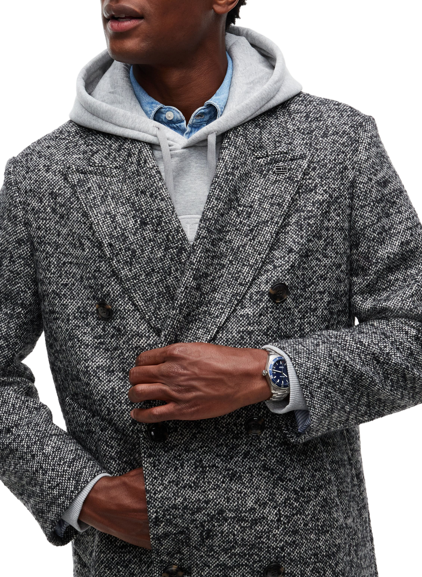 Long wool-blend coat TOMMY HILFIGER Grey