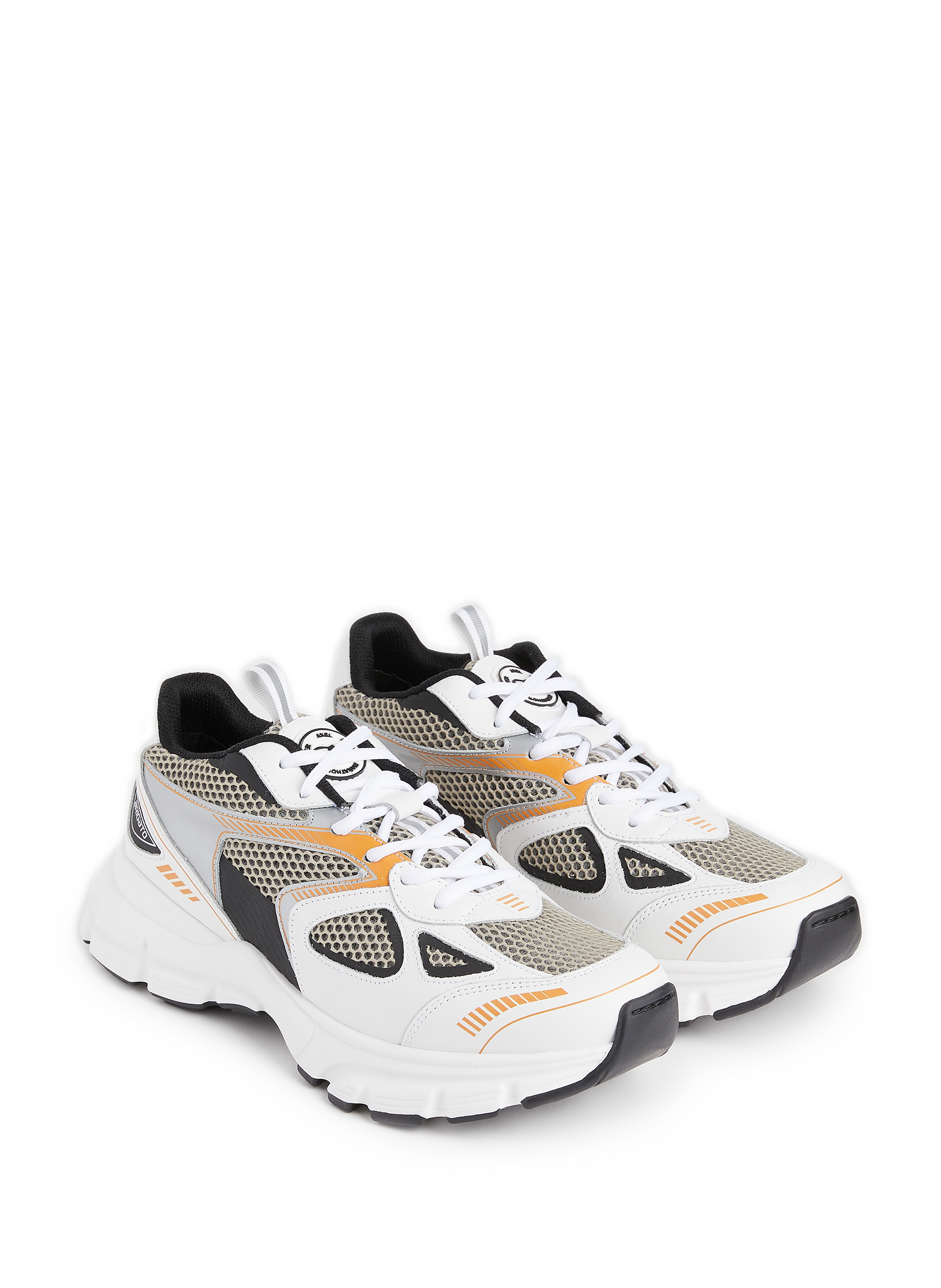 Baskets Marathon Runner bi-matière en cuir et textile