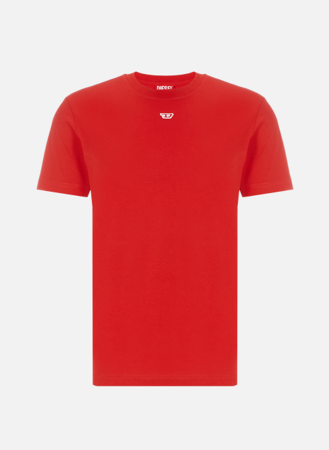 T-shirt à patch monogramme en coton RougeDIESEL 