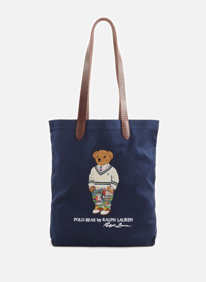 Einkaufstasche aus Baumwolle mit Polo Bear POLO RALPH LAUREN