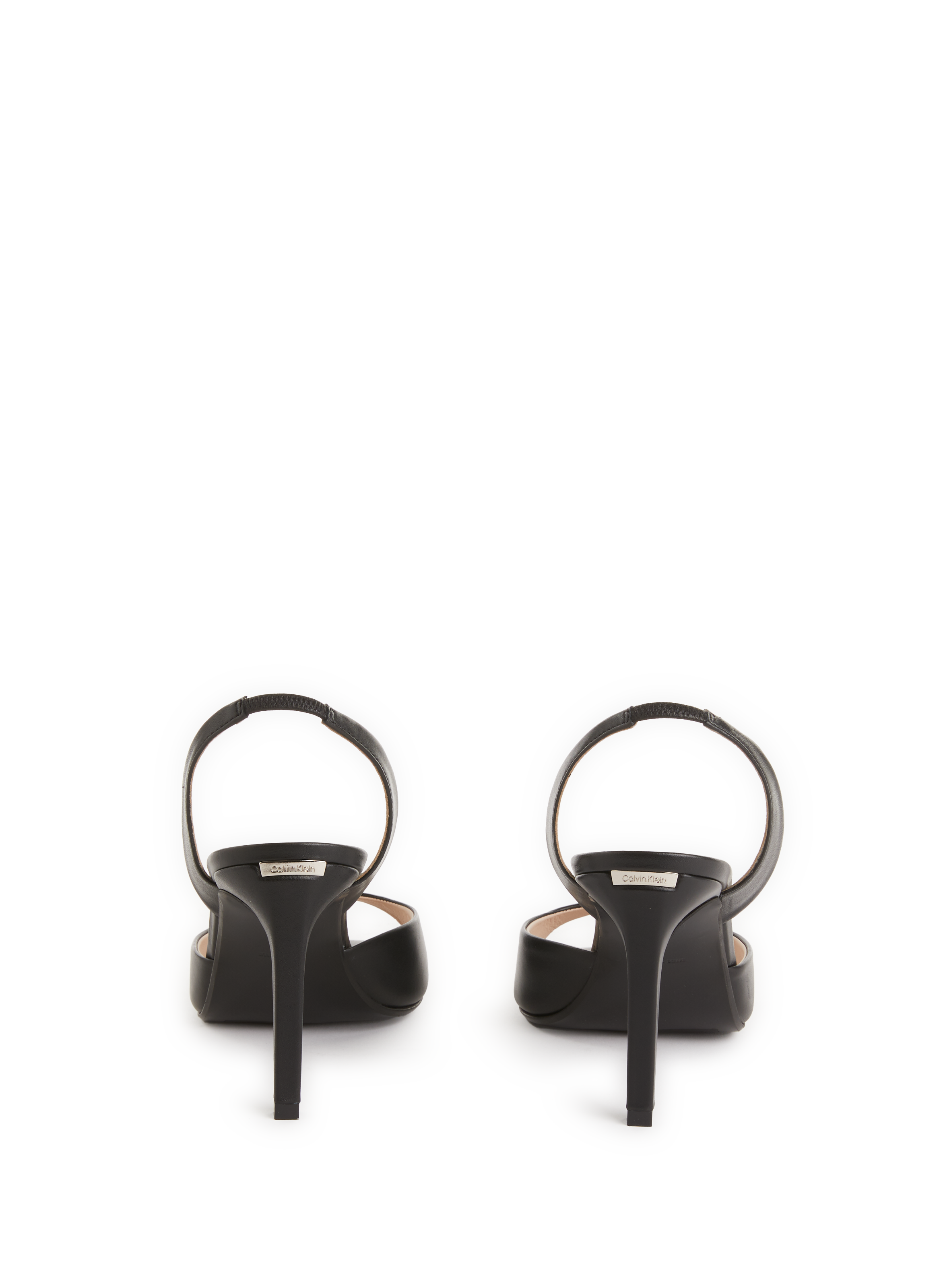 Heeled leather sandals CALVIN KLEIN Black