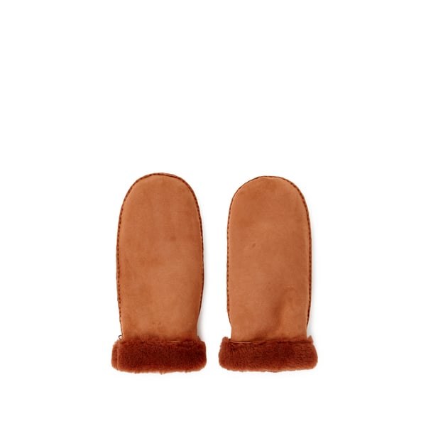 Saison 1865 Leather Mittens In Brown