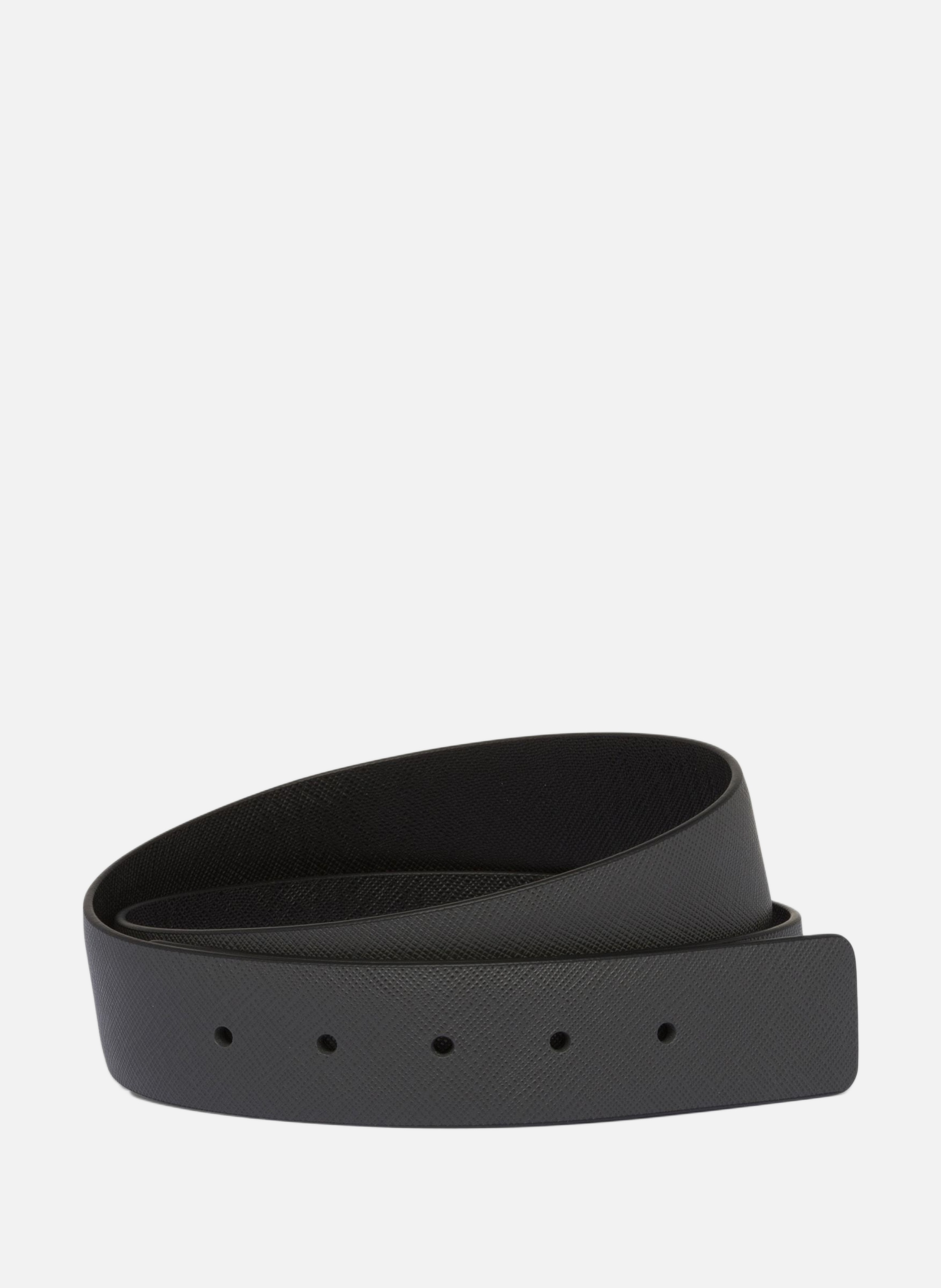 Ceinture réversible en cuir saffiano PRADA Gris
