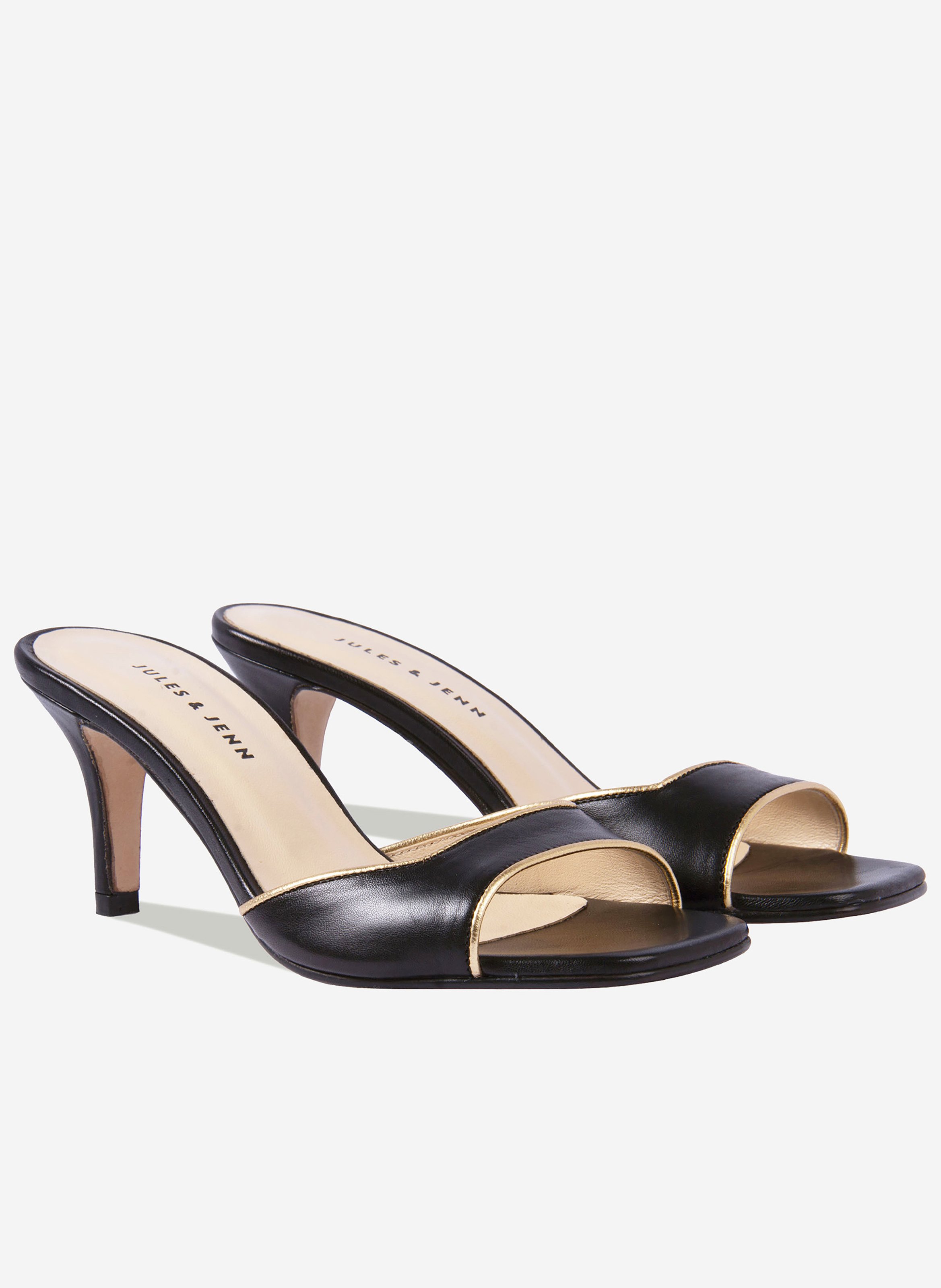 Mules talon fin cuir JULES & JENN Noir