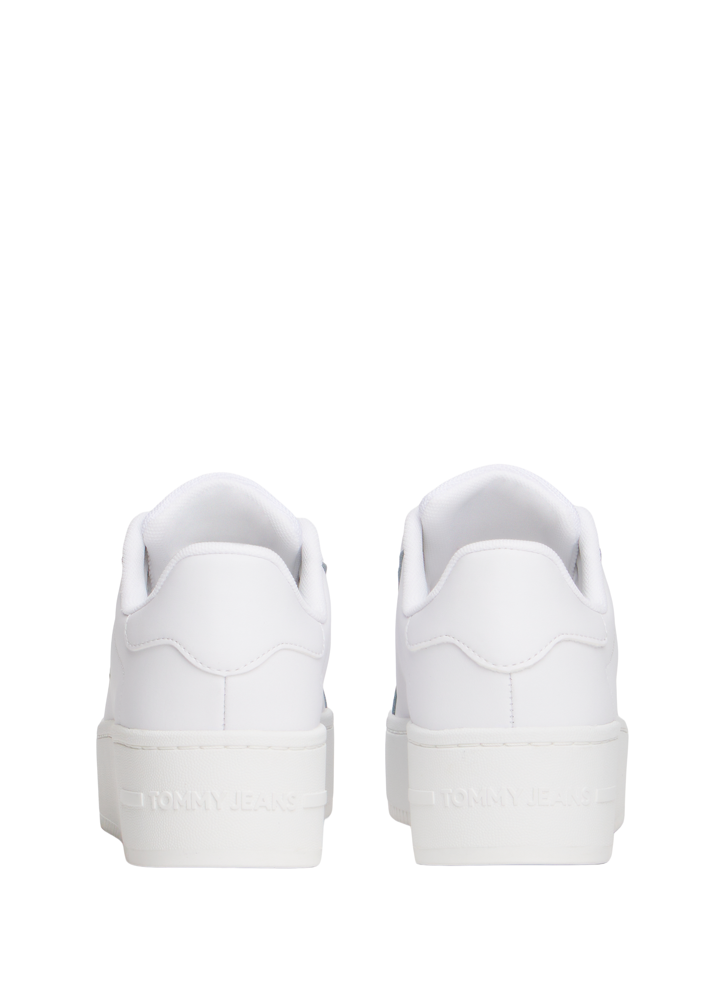 Mixed leather low-top sneakers TOMMY HILFIGER White