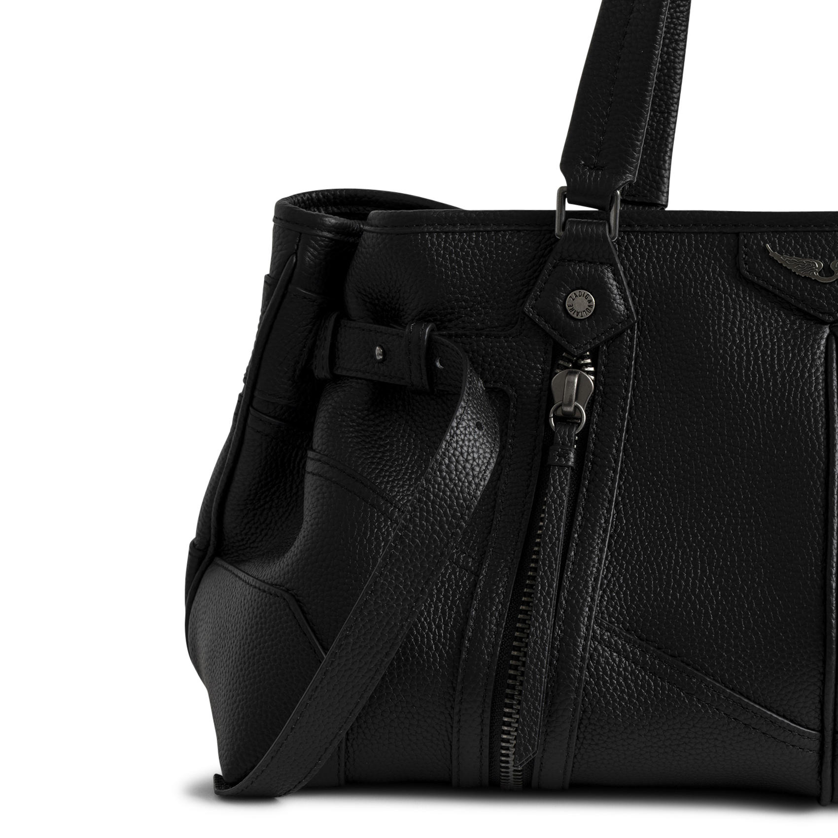 Sac porté épaule en cuir grainé sunny shopper ZADIG&VOLTAIRE Noir