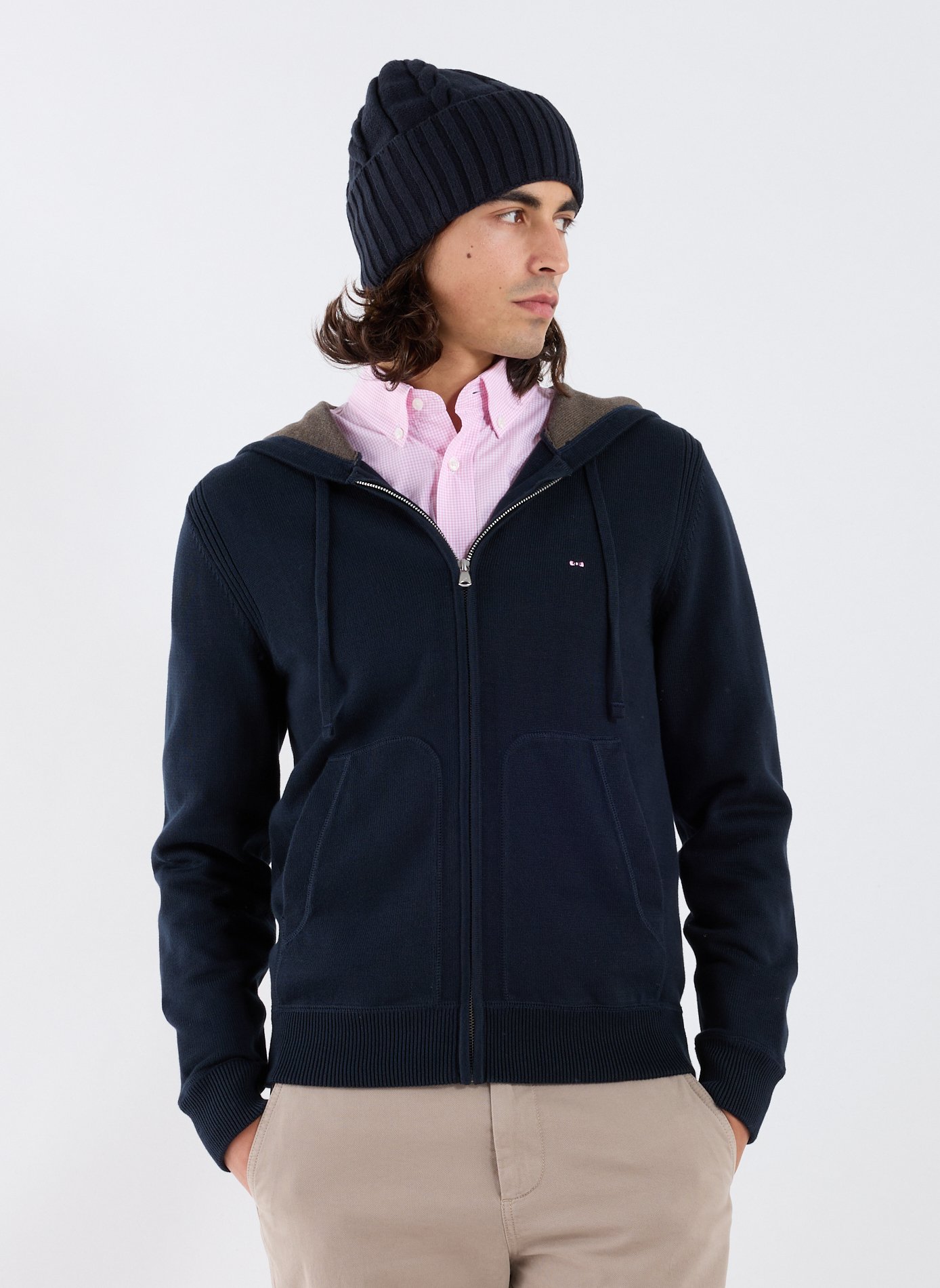 EDEN PARK Gilet zippé en coton Bleu