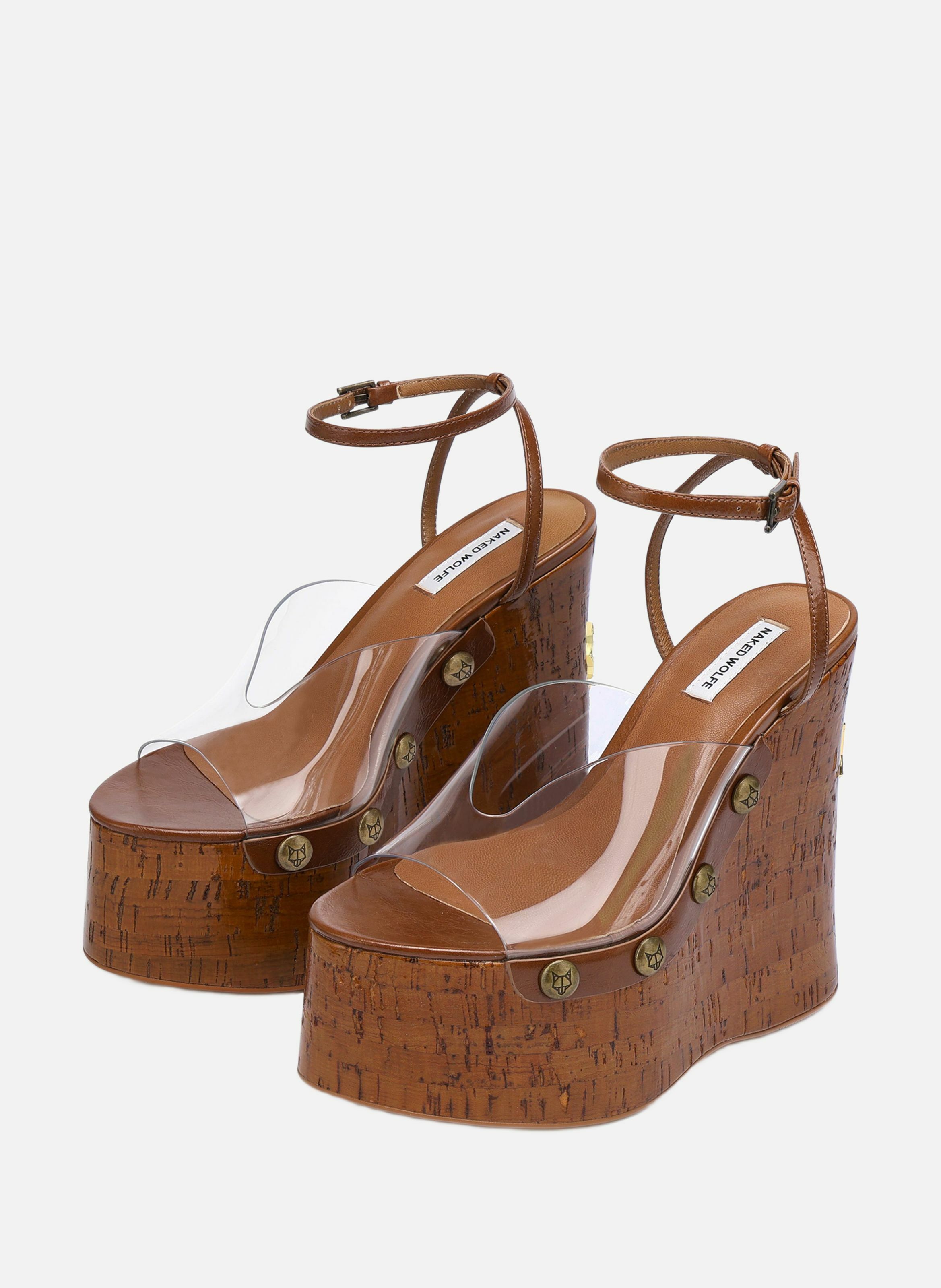 Sabots compensés tiger lilly NAKED WOLFE Marron