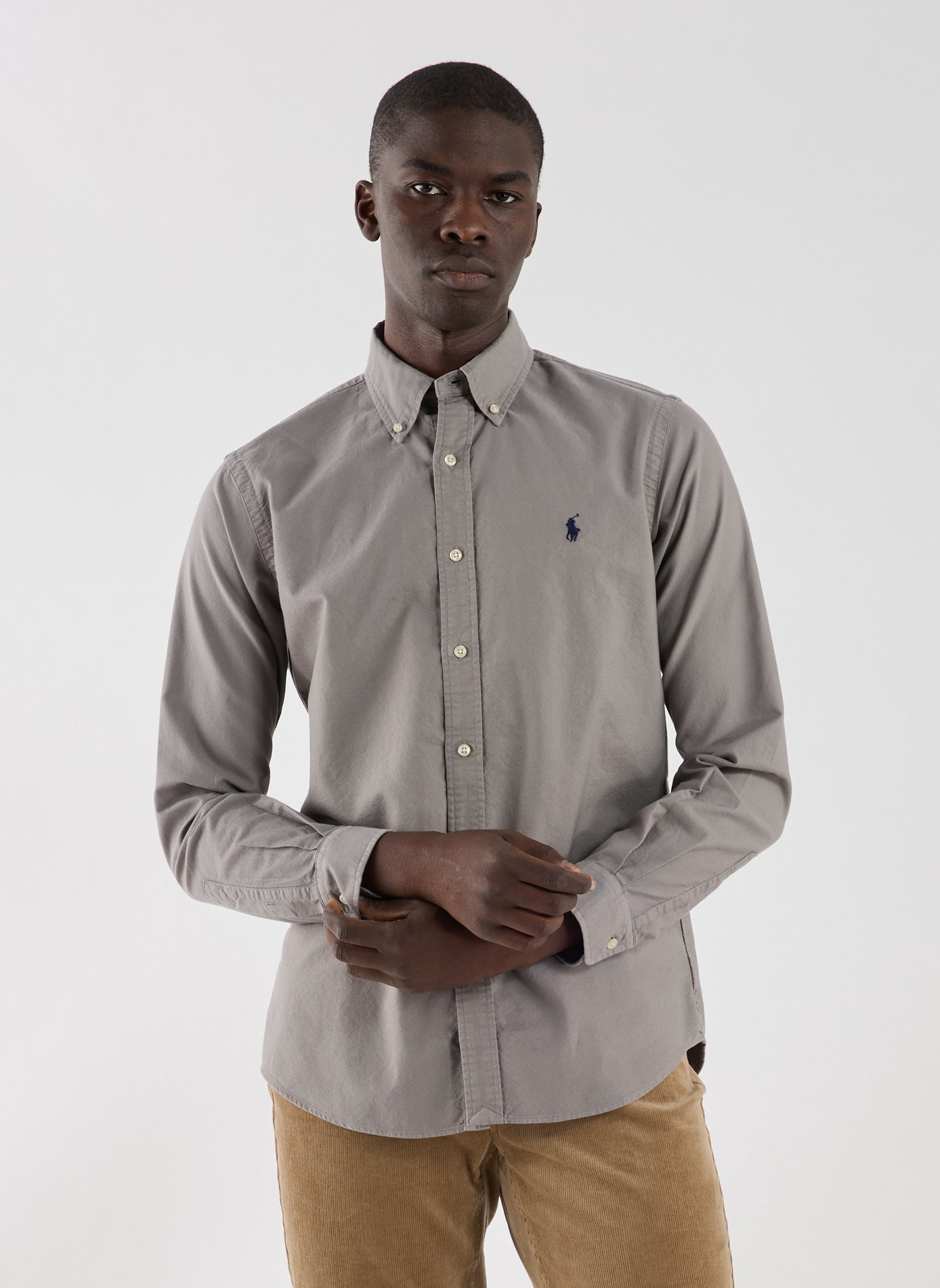 Chemise en coton POLO RALPH LAUREN Gris