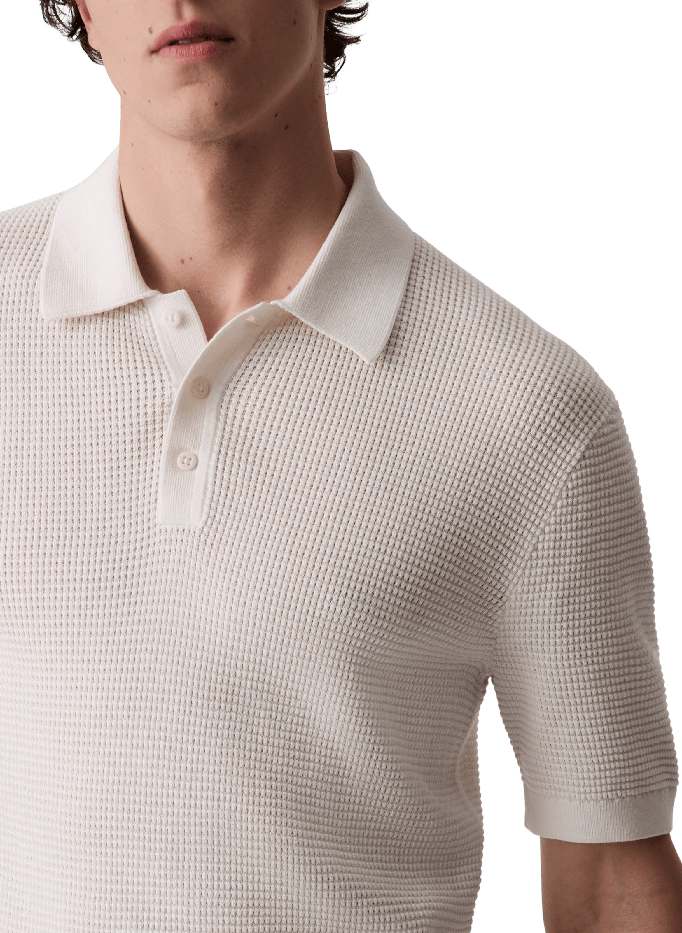 Polo texturé CALVIN KLEIN Blanc