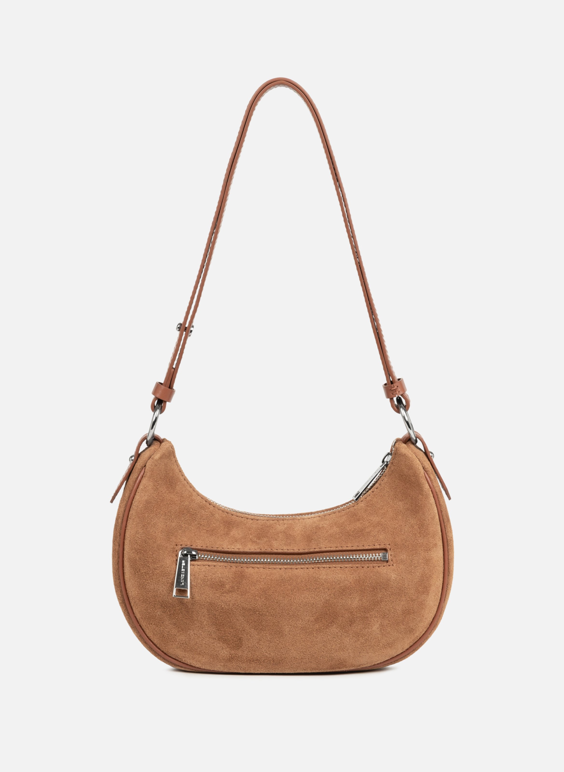 Petit sac besace - suède LANCASTER Marron