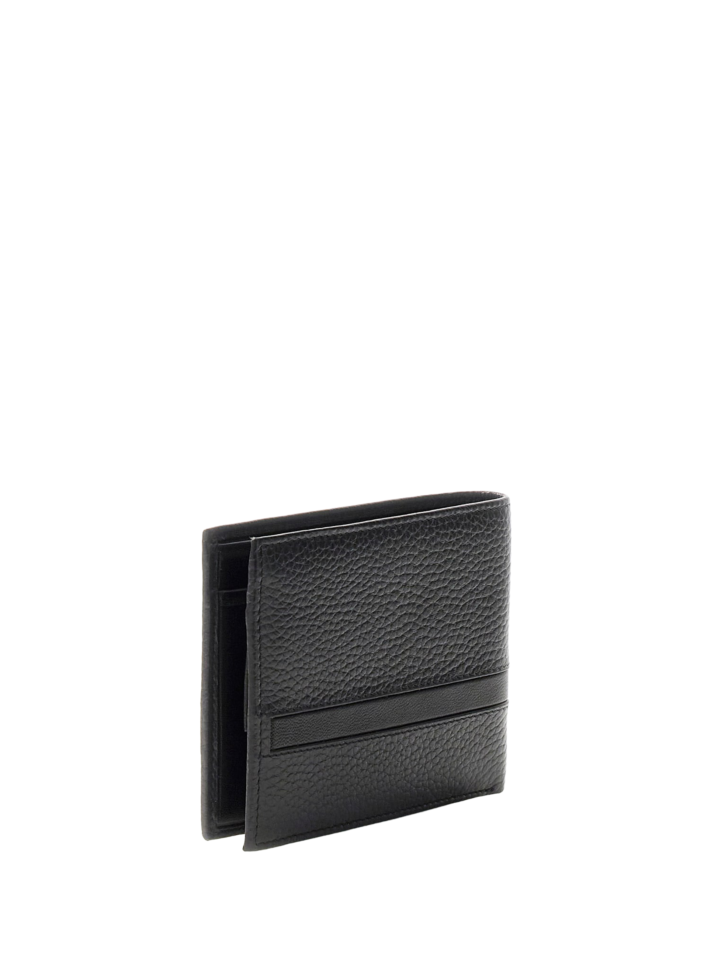 Compact cow leather wallet GUESS Black