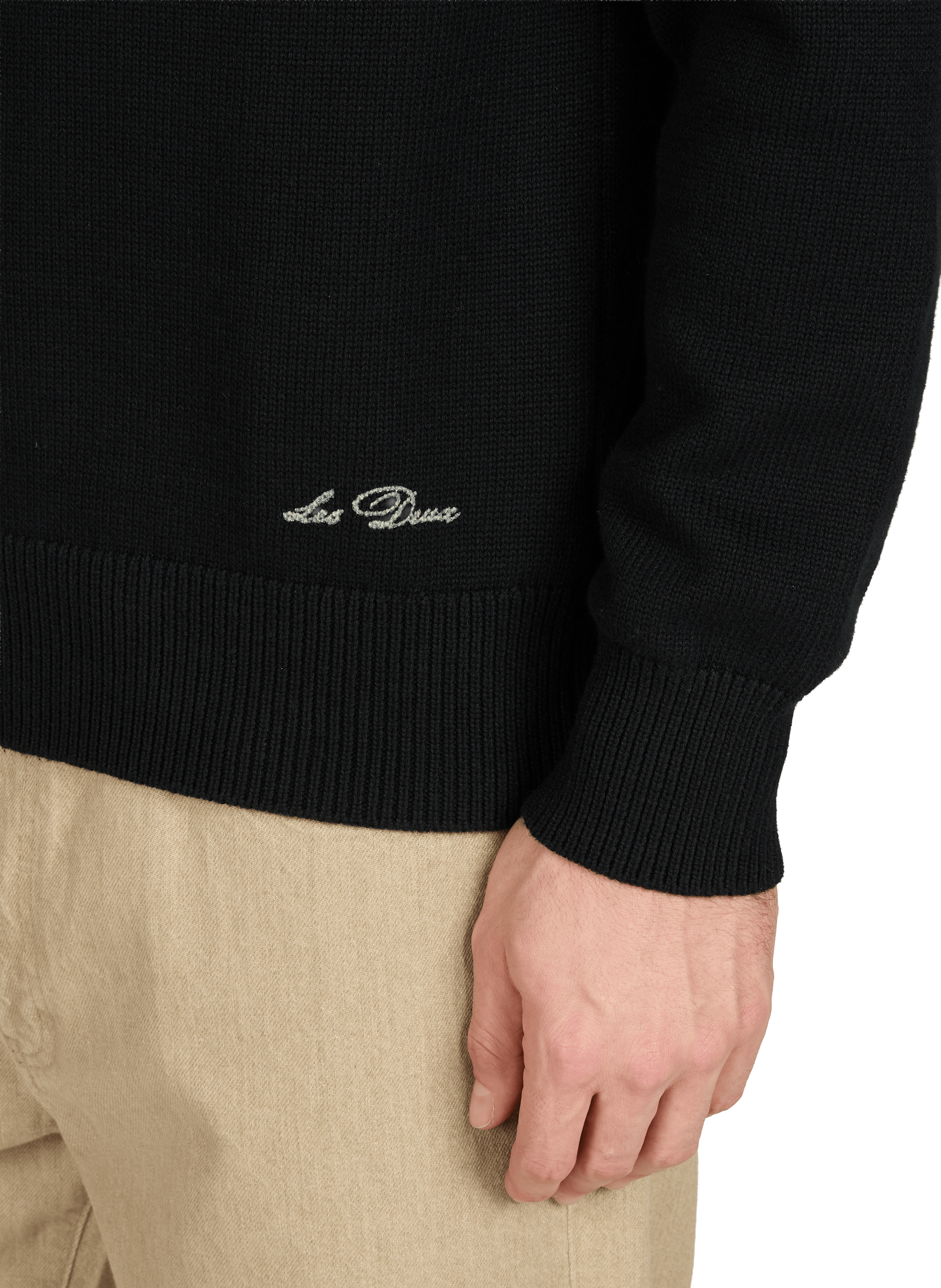 Straight printed cotton sweater LES DEUX Black