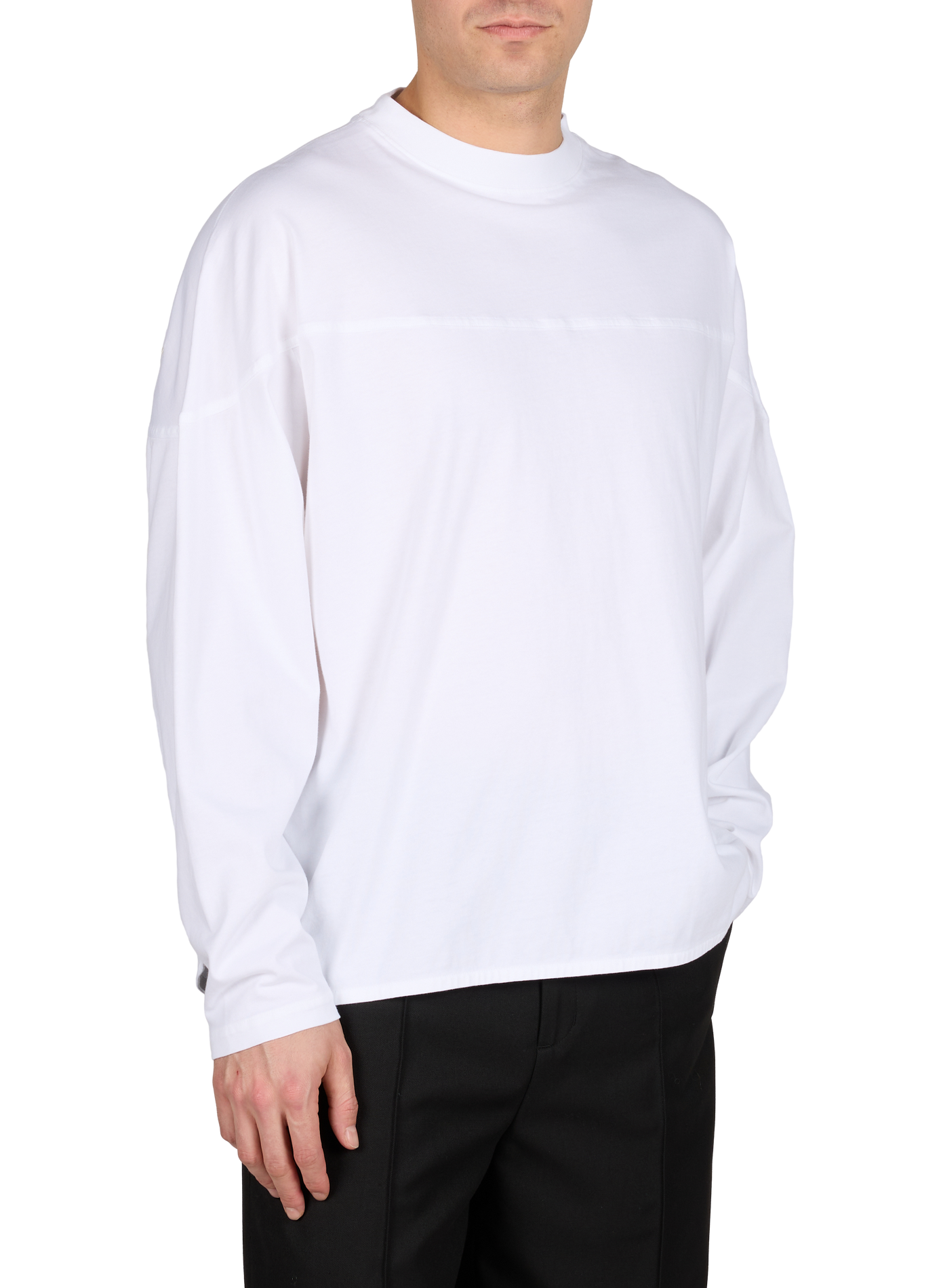 T-shirt large à manches longues en coton JACQUEMUS Blanc