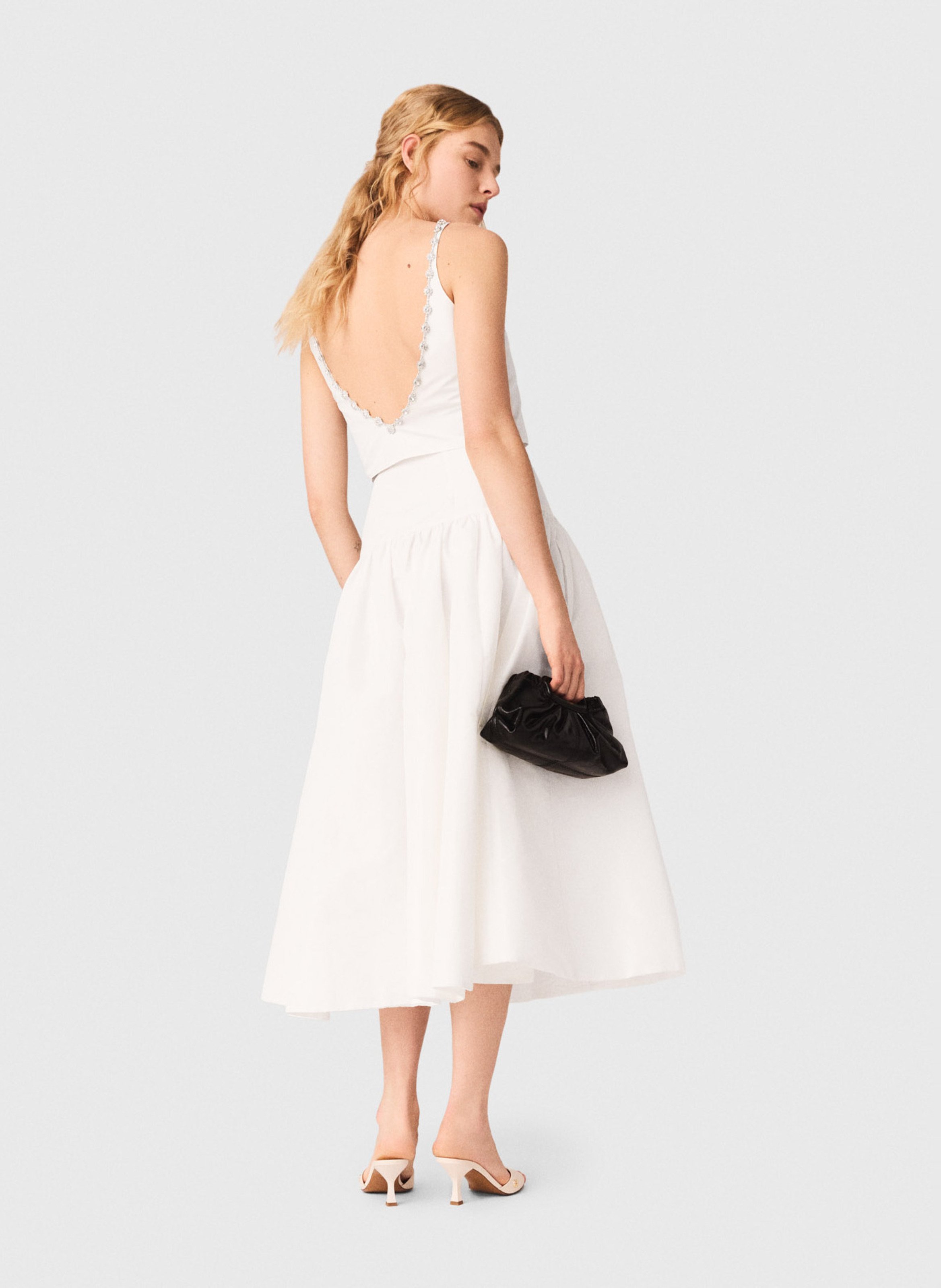 Top court strass MAJE Blanc