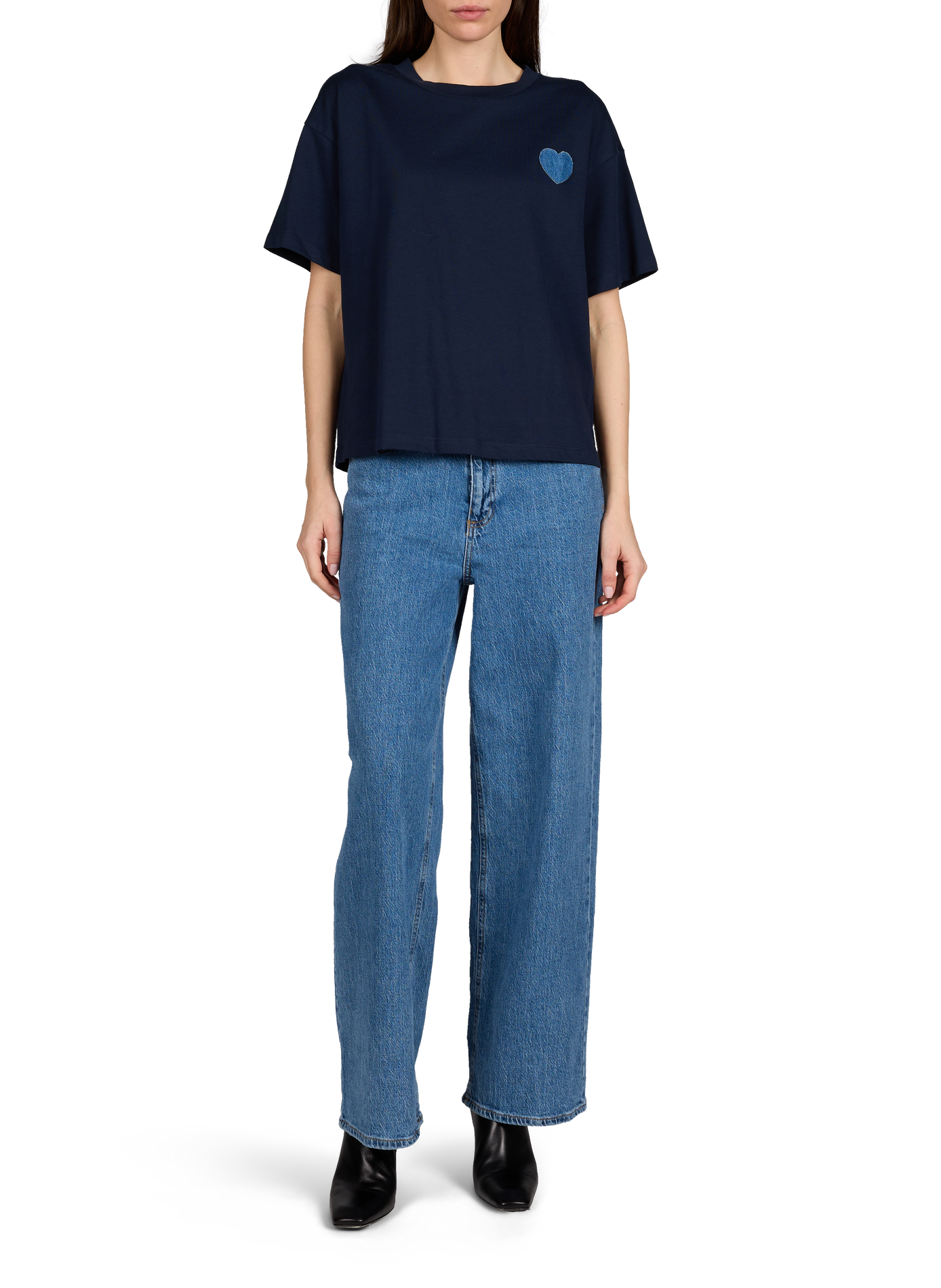 Vimonie cotton T-shirt VILA Blue