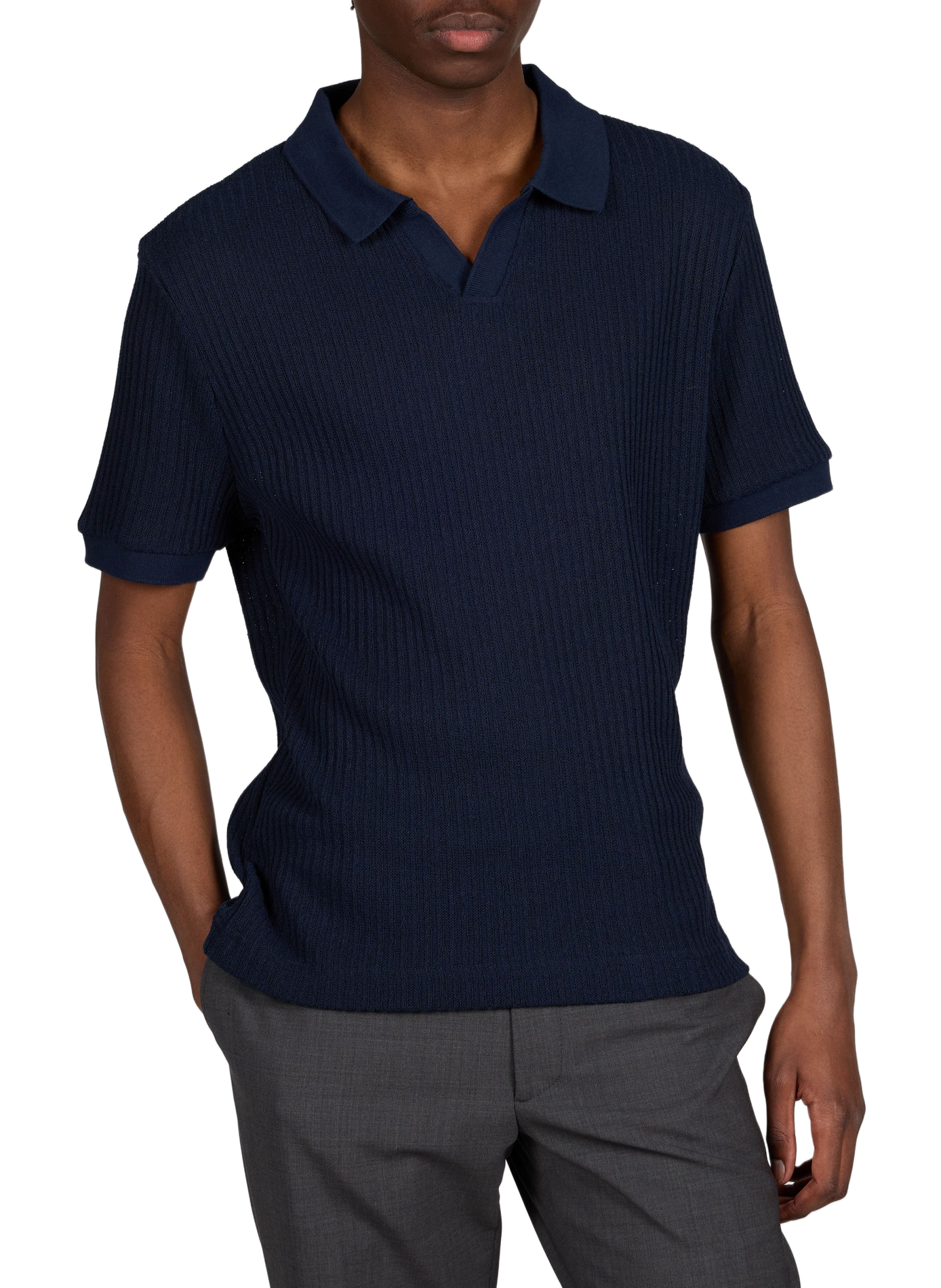 Polo manches courtes en coton AU PRINTEMPS PARIS Bleu