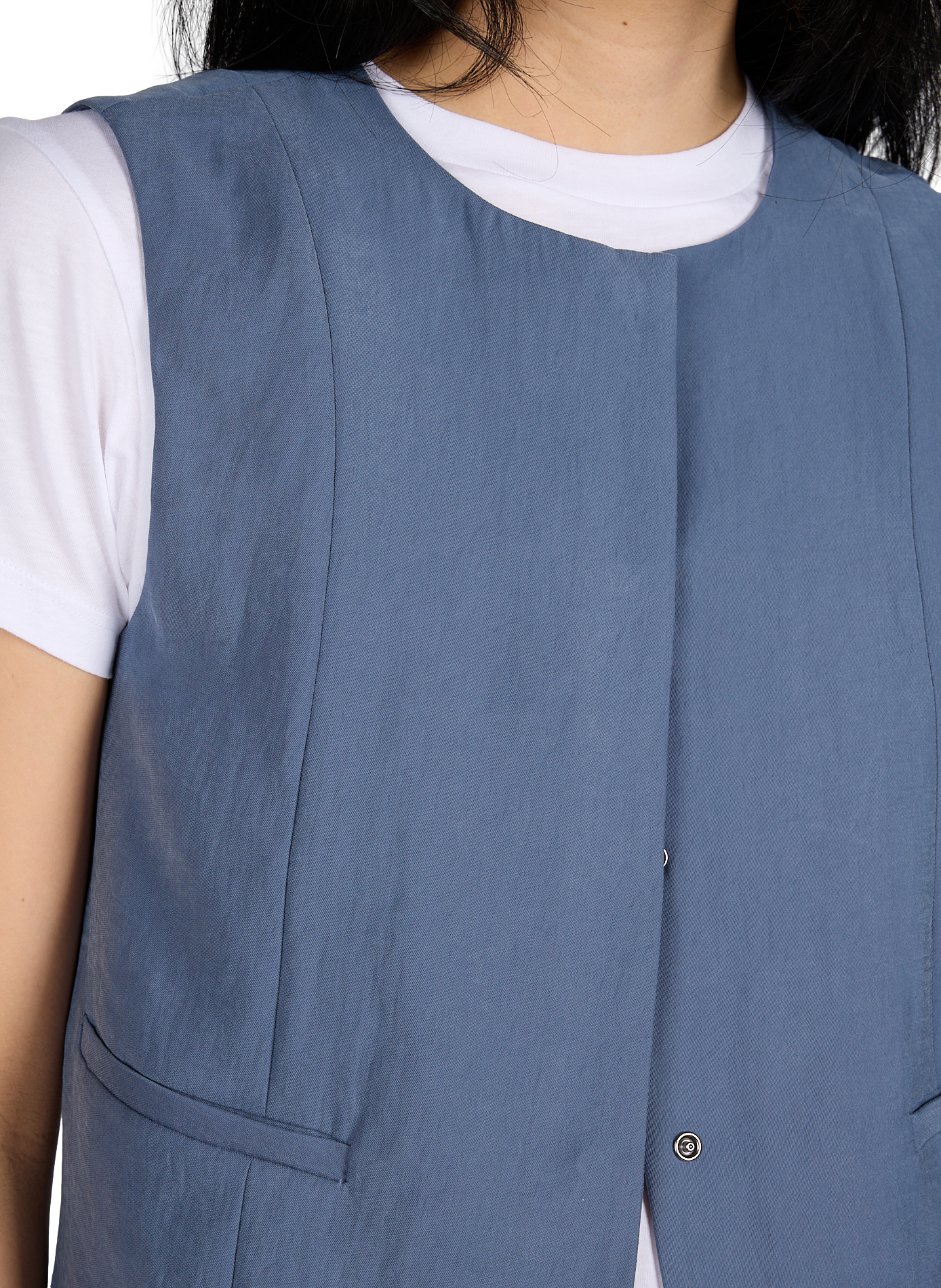 Sleeveless straight vest MSCH Blue
