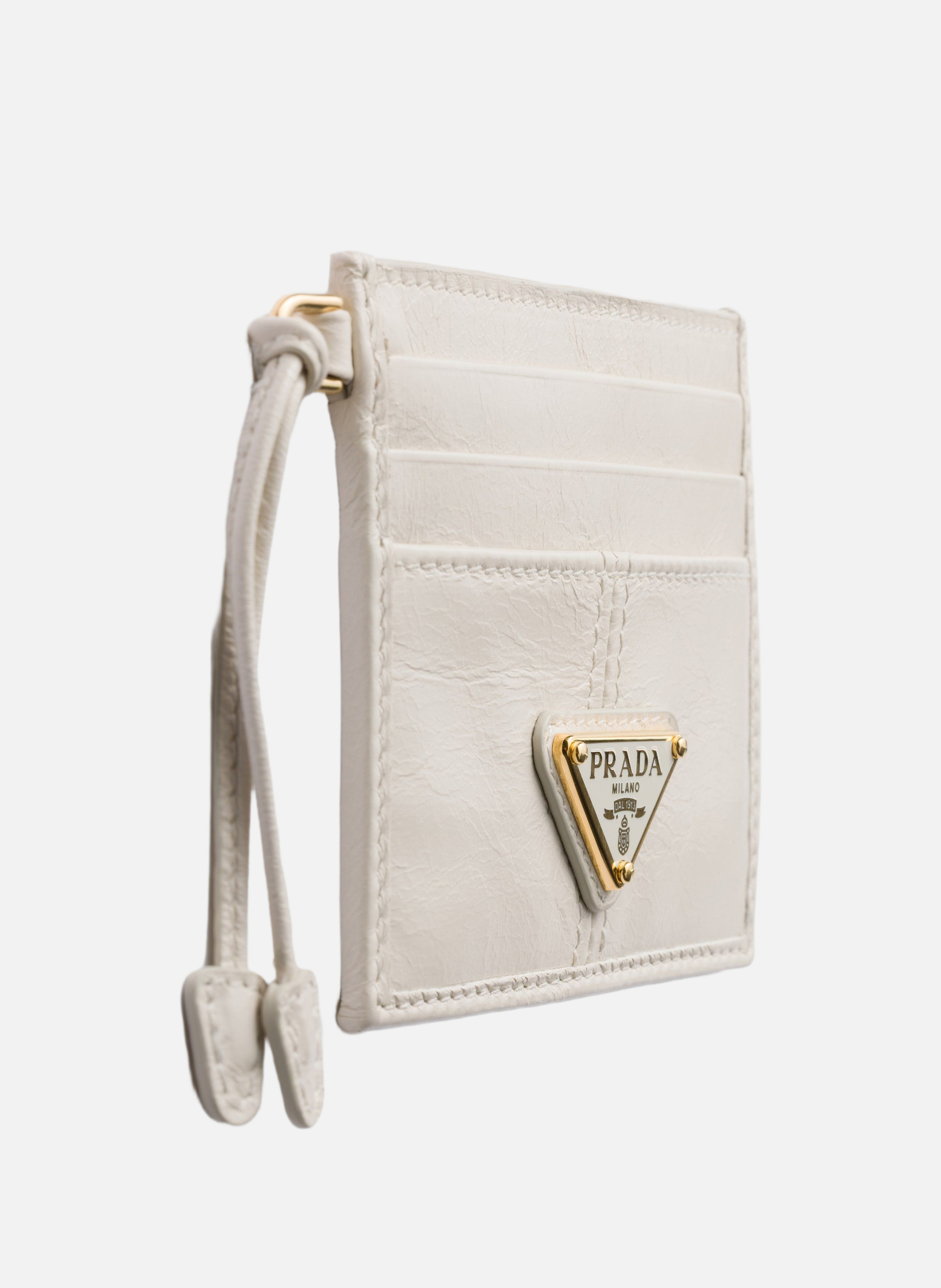 Porte-cartes en cuir PRADA Blanc