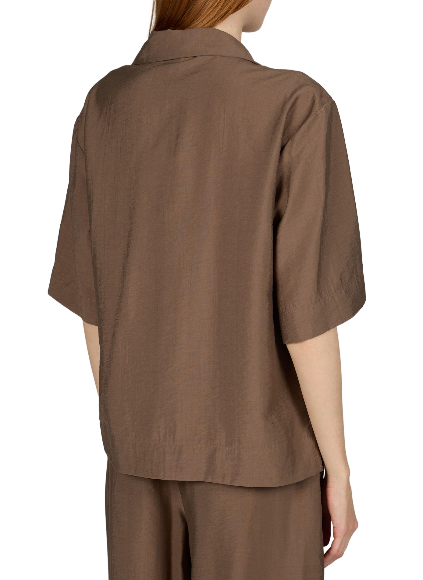 Short-sleeved Tabby shirt OBJECT Brown