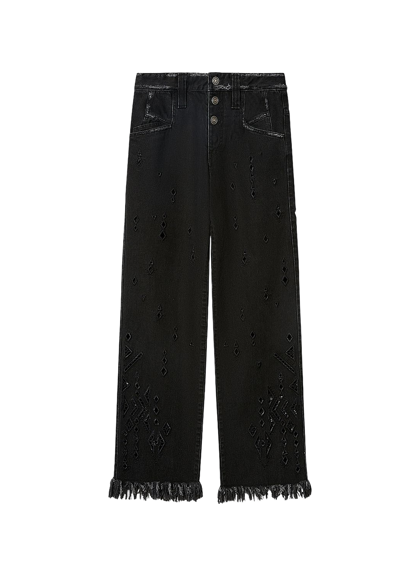 Flare wide-leg denim trousers by Amia ISABEL MARANT Black