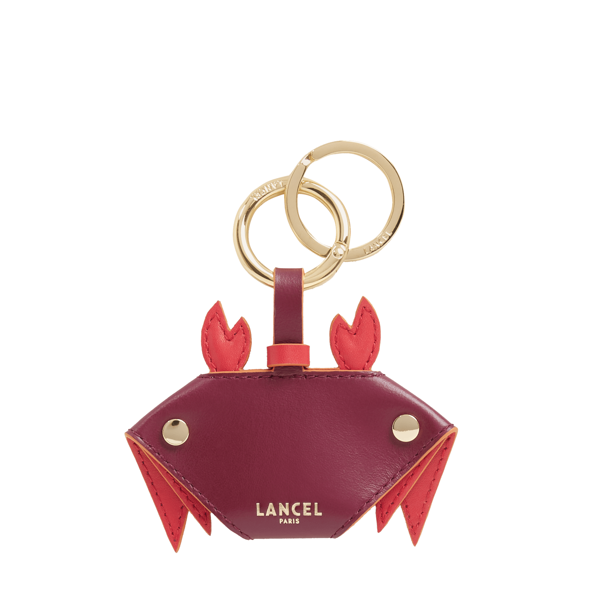 Key ring capsule lancel beach in leather LANCEL Purple