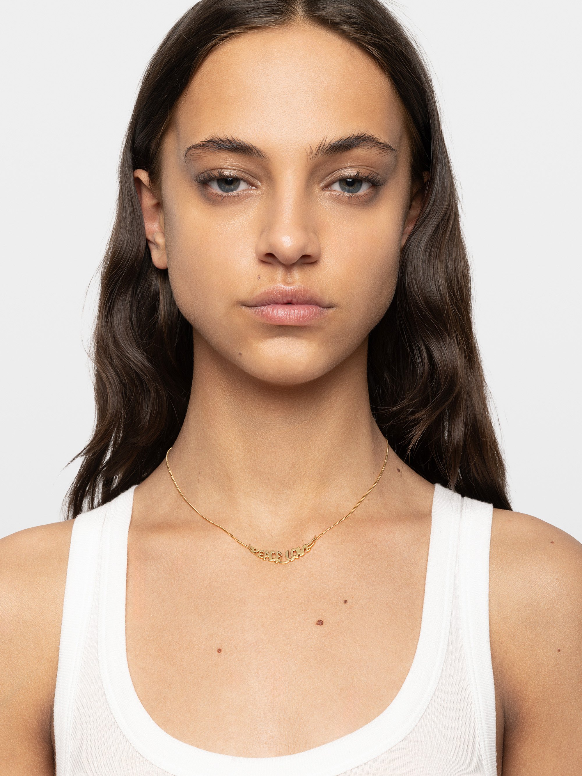Collier lettrage en laiton peace ZADIG&VOLTAIRE Goud