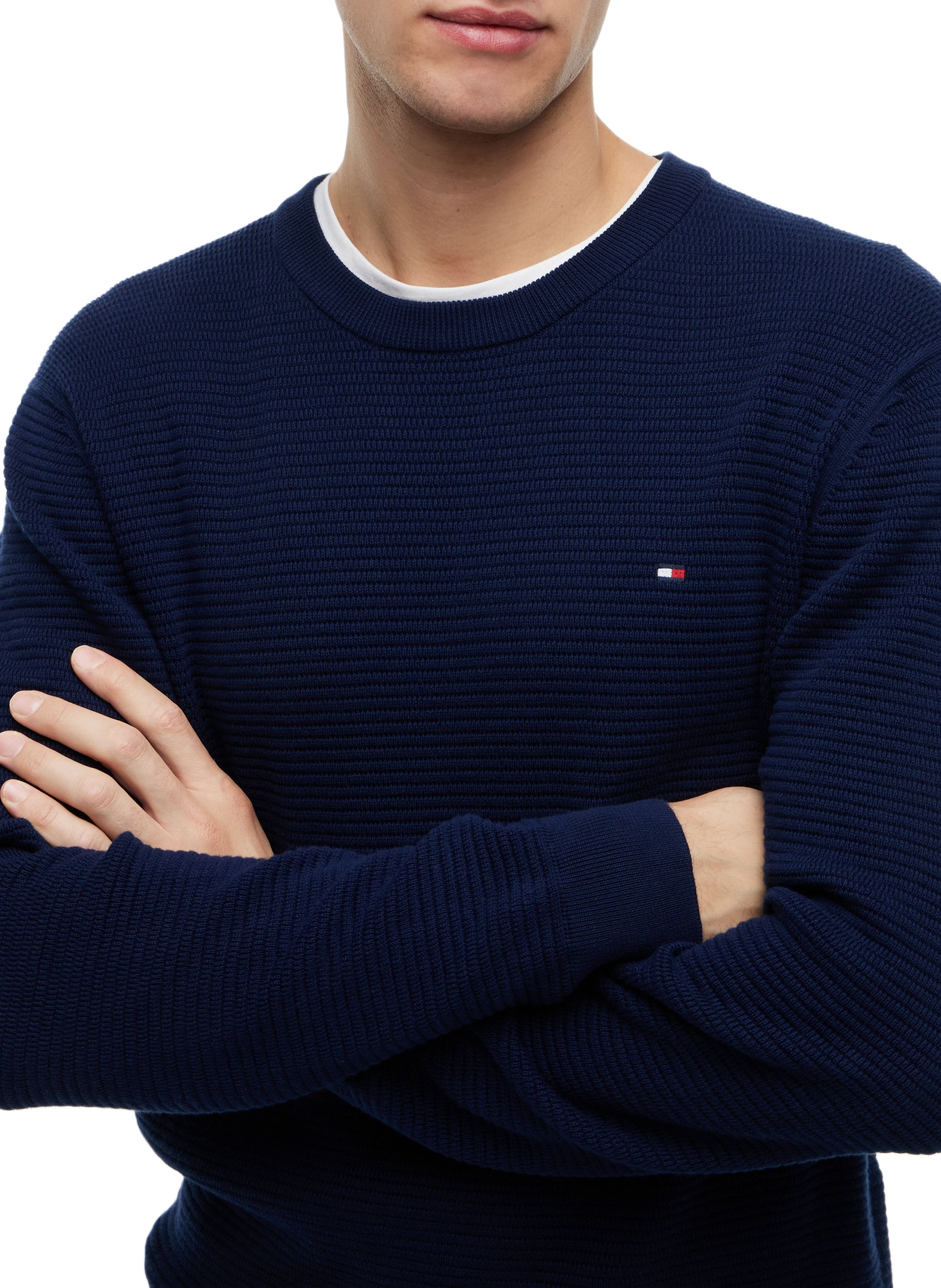 Ribbed cotton jumper TOMMY HILFIGER Blue