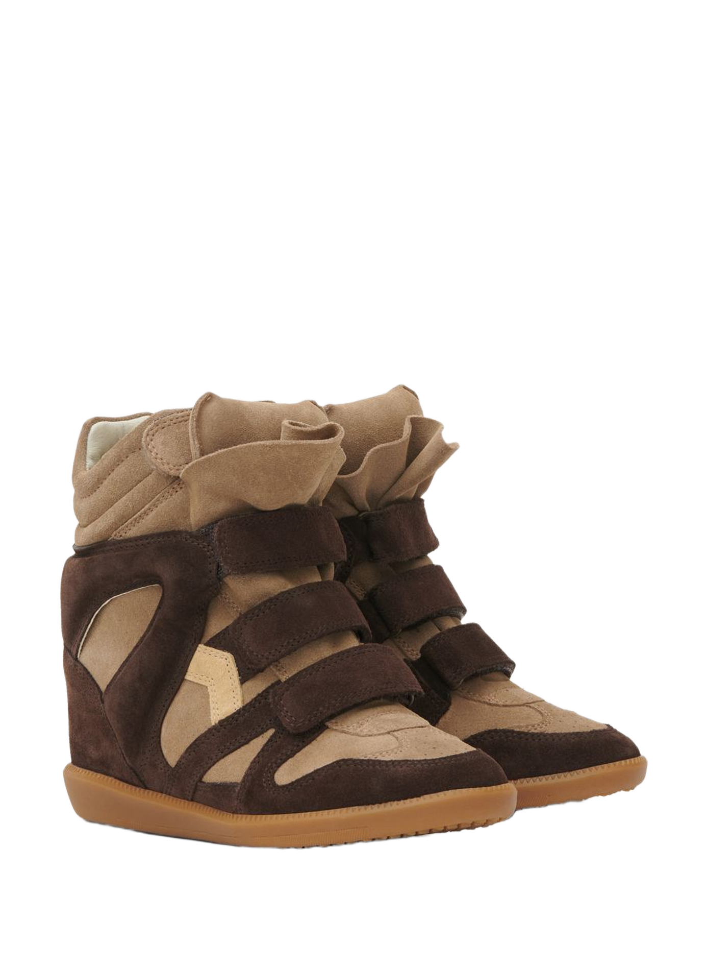 Sneakers met sleehakken van fluweelzacht kalfsleer ISABEL MARANT Veelkleurig