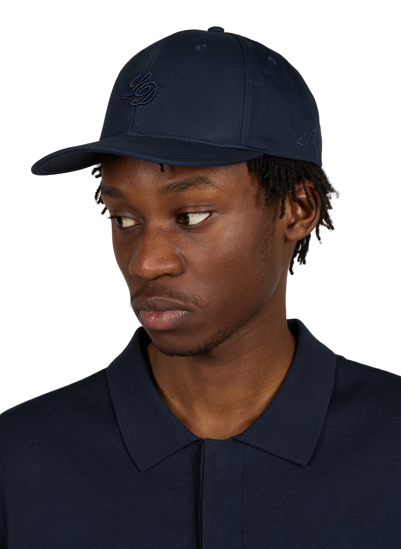 Embroidered cotton baseball cap LES DEUX Blue