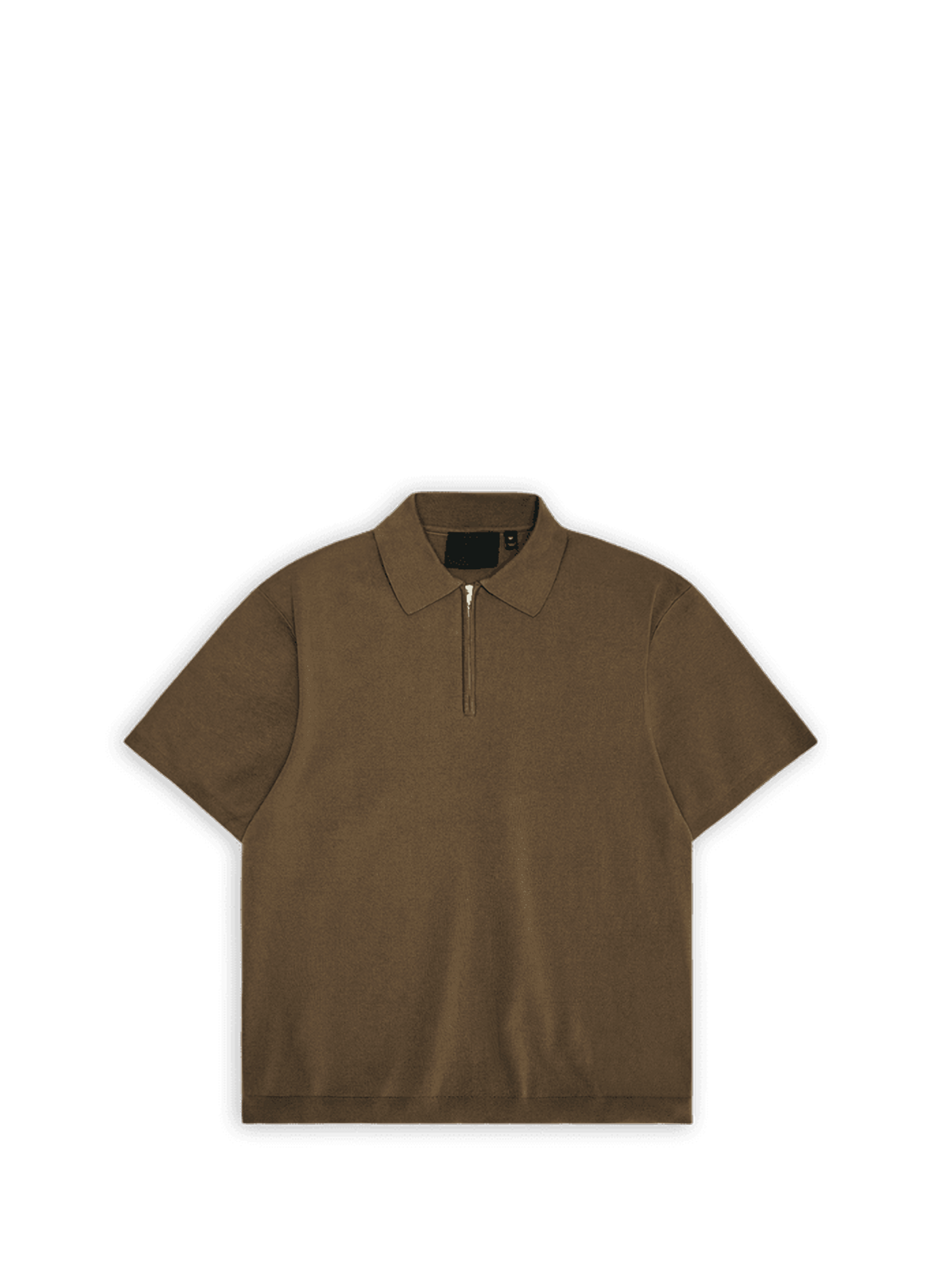 Straight fit coton Sleeve polo RAINS Brown