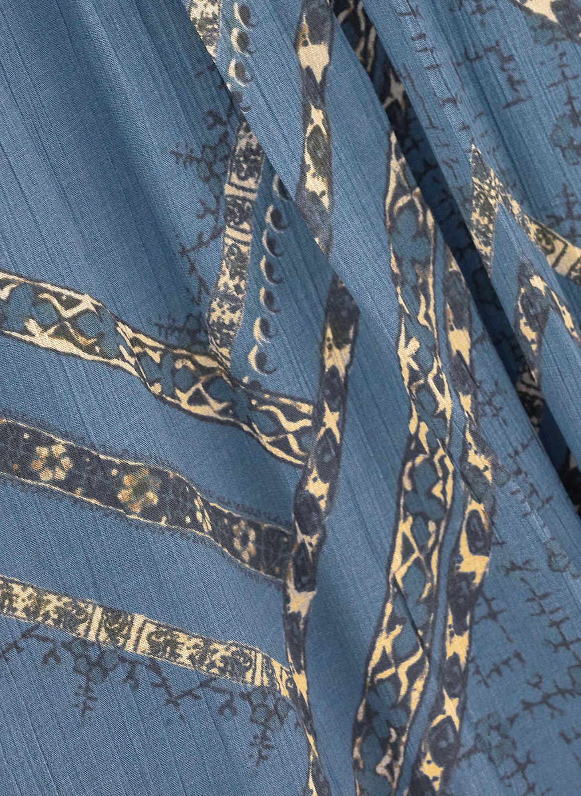 Jupe midi droite imprimée pearl BA&SH Bleu