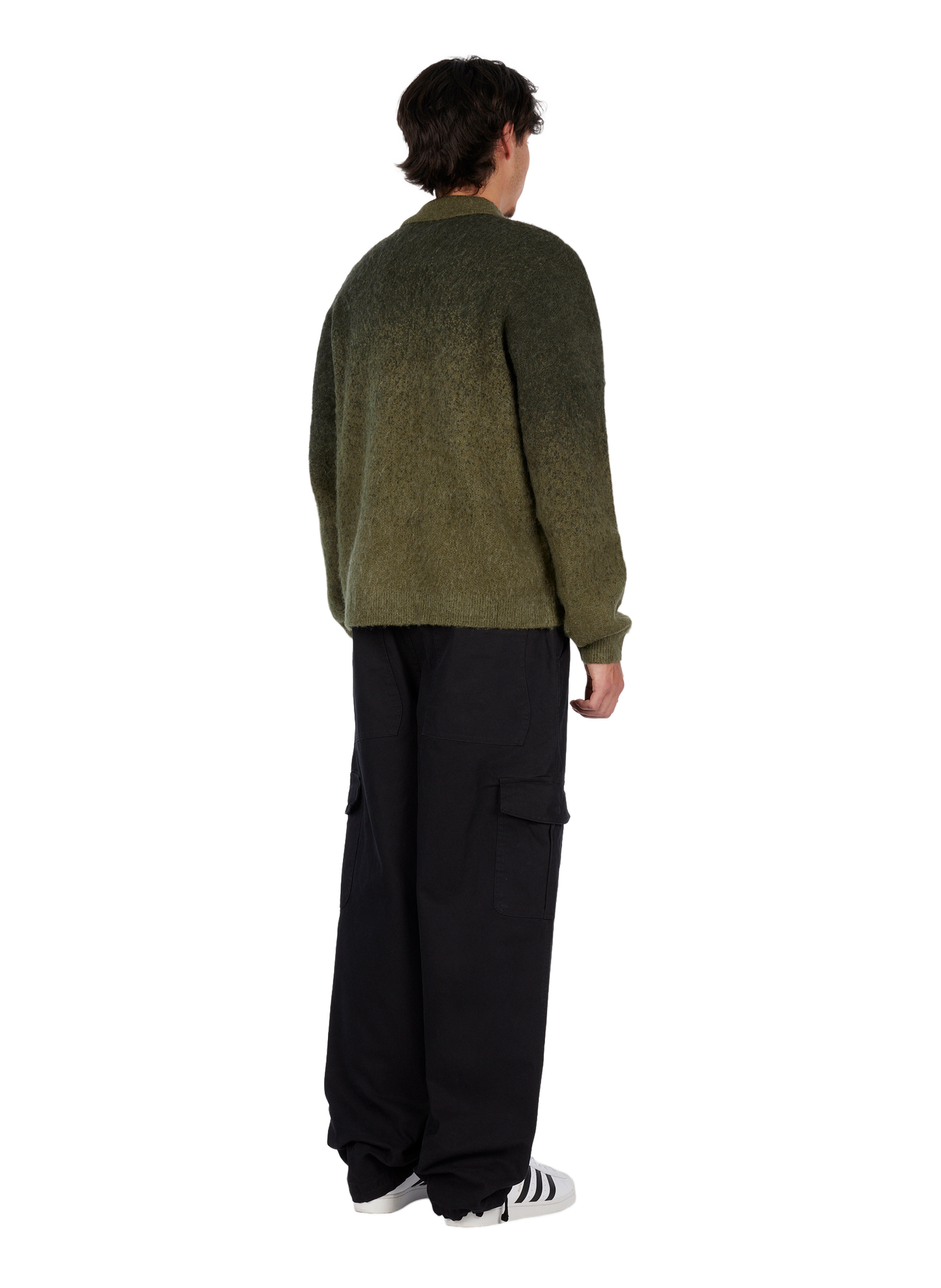 Straight zip-up sweater DIME Green