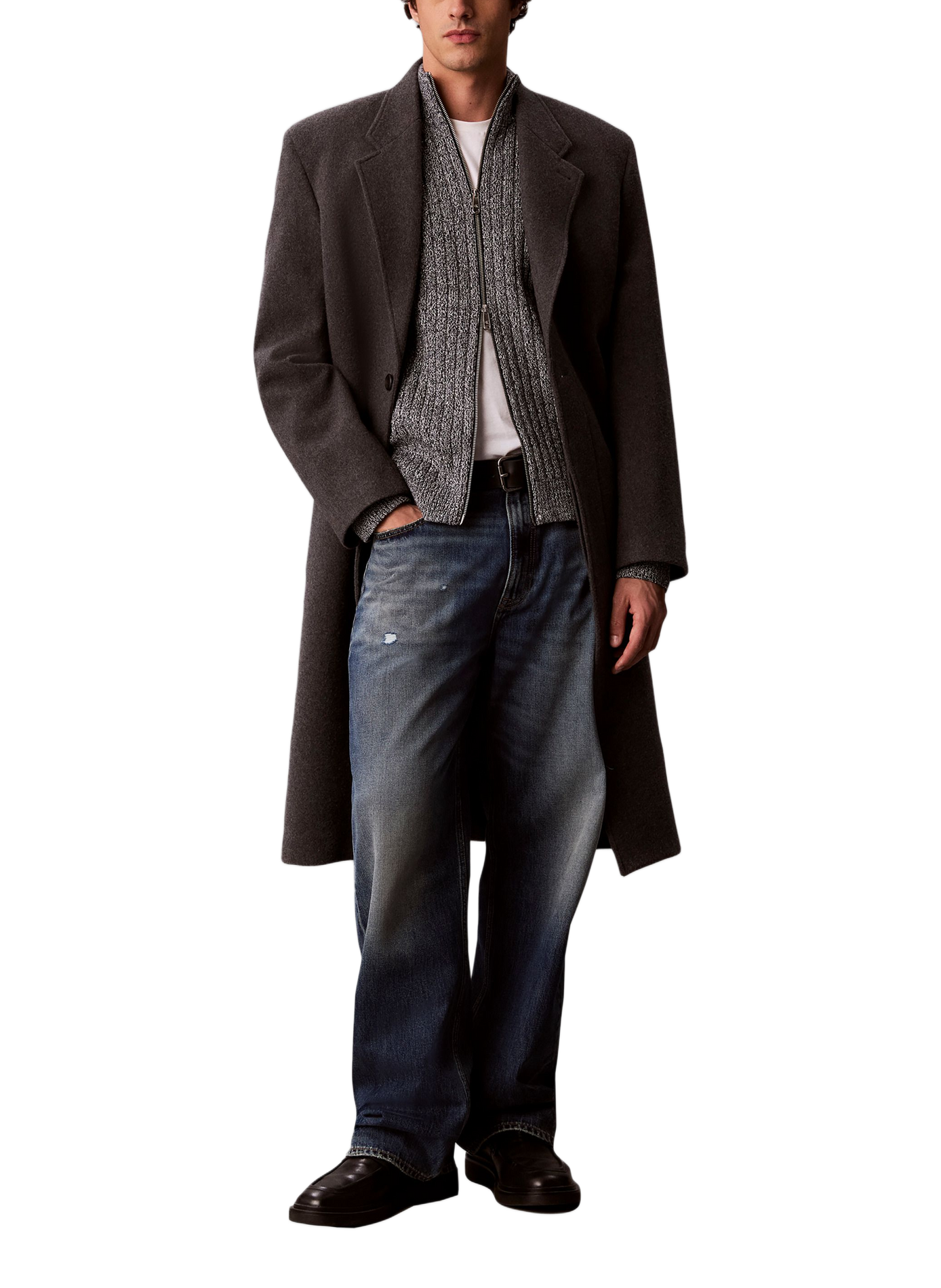 Gilet col montant en coton CALVIN KLEIN Bleu