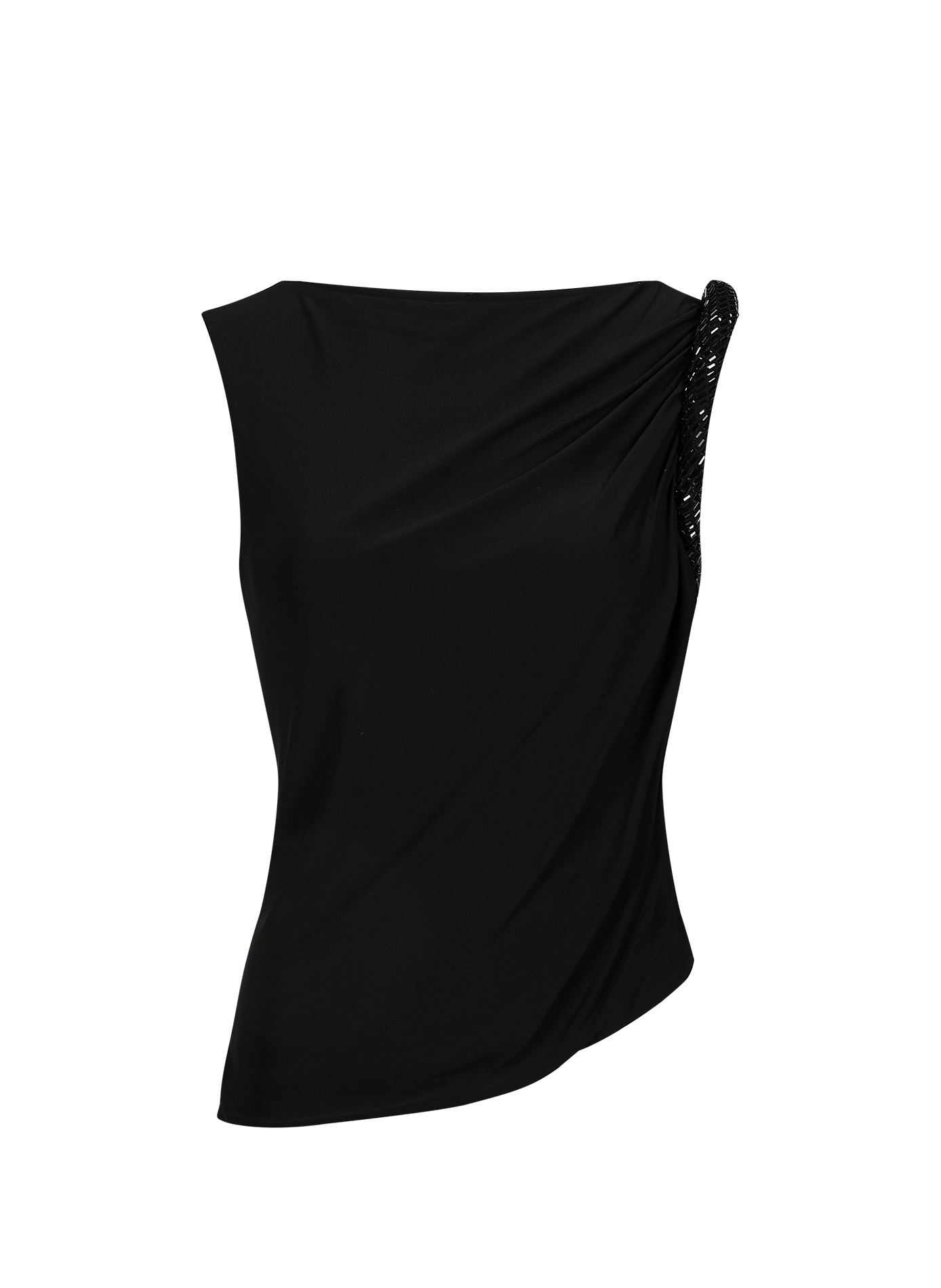 Flowing rhinestone-embellished top ALEXANDER WANG Black