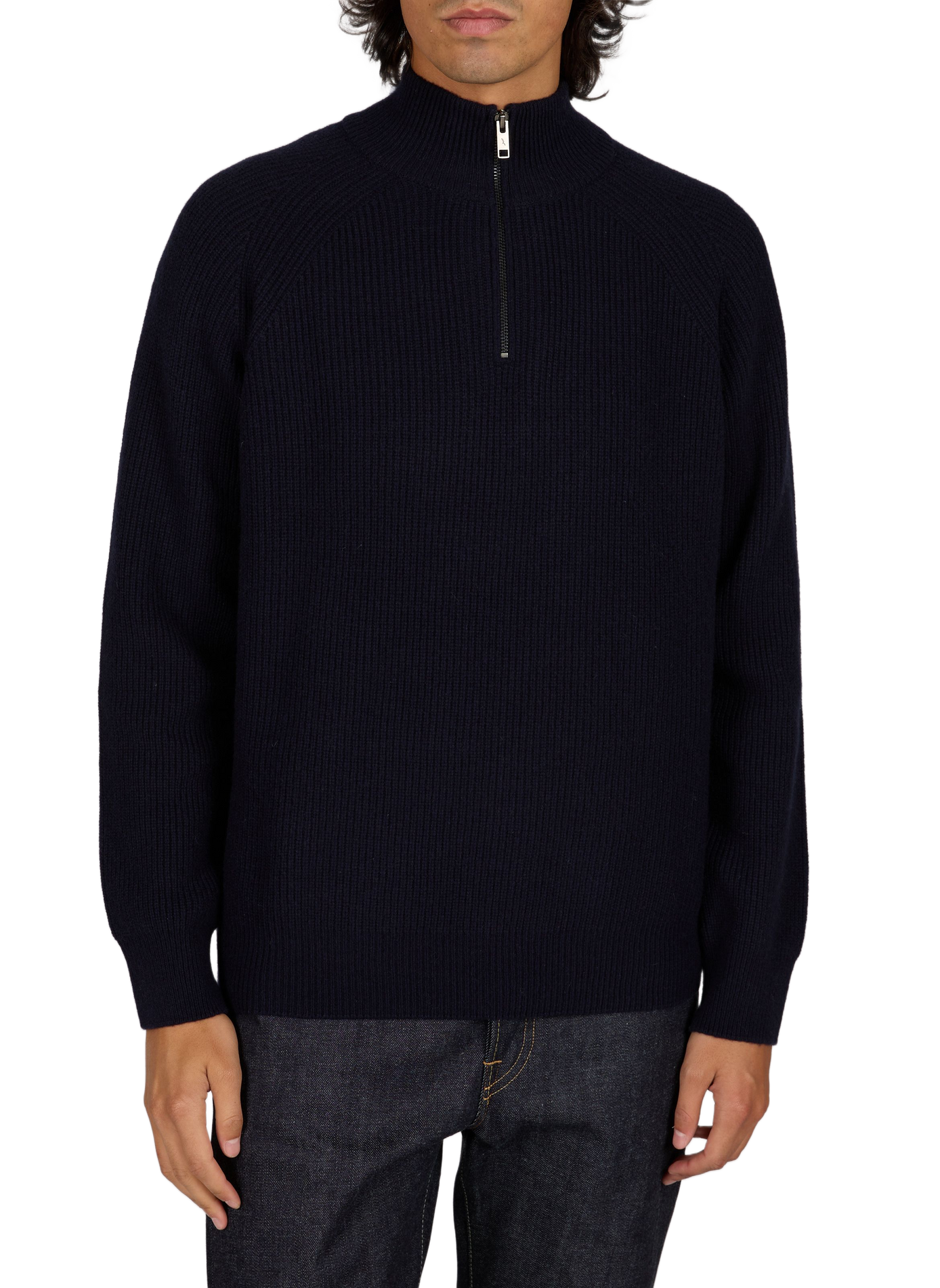 Pull droit col montant en laine AIGLE Bleu